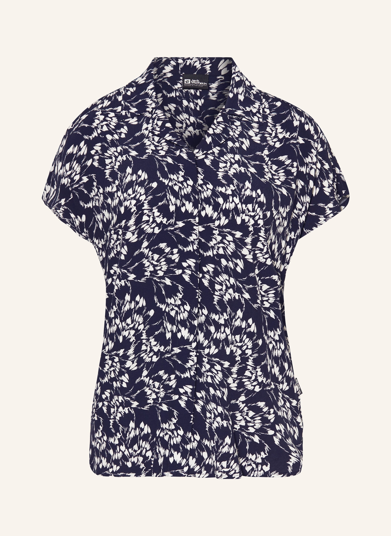 Jack Wolfskin Outdoor blouse SOMMERWIESE, Color: DARK BLUE/ WHITE (Image 1)