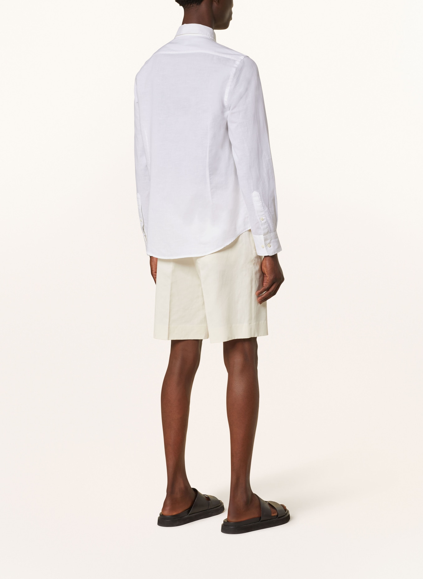 LA MARTINA Shirt regular fit with linen, Color: WHITE (Image 3)