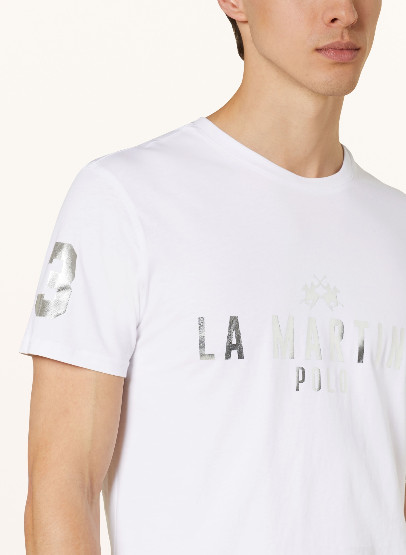 LA MARTINA T-shirt, Color: WHITE/ SILVER (Image 4)