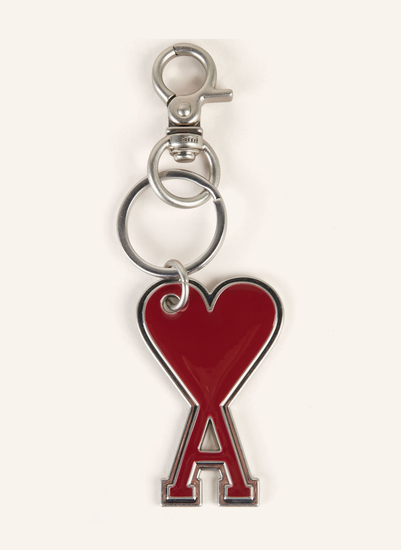 AMI PARIS Key ring, Color: RED/ SILVER (Image 1)