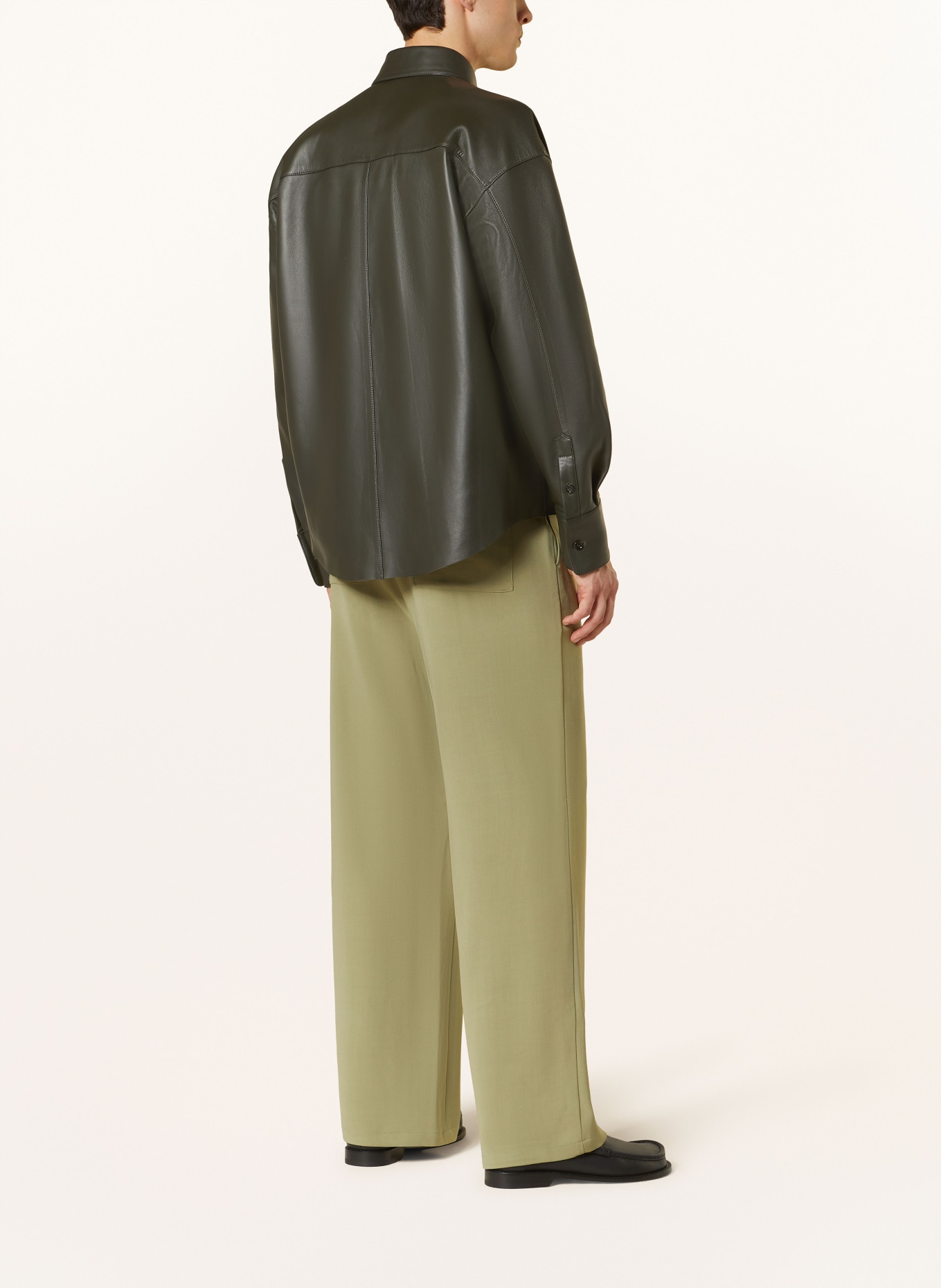 AMI PARIS Leather overshirt, Color: OLIVE (Image 3)