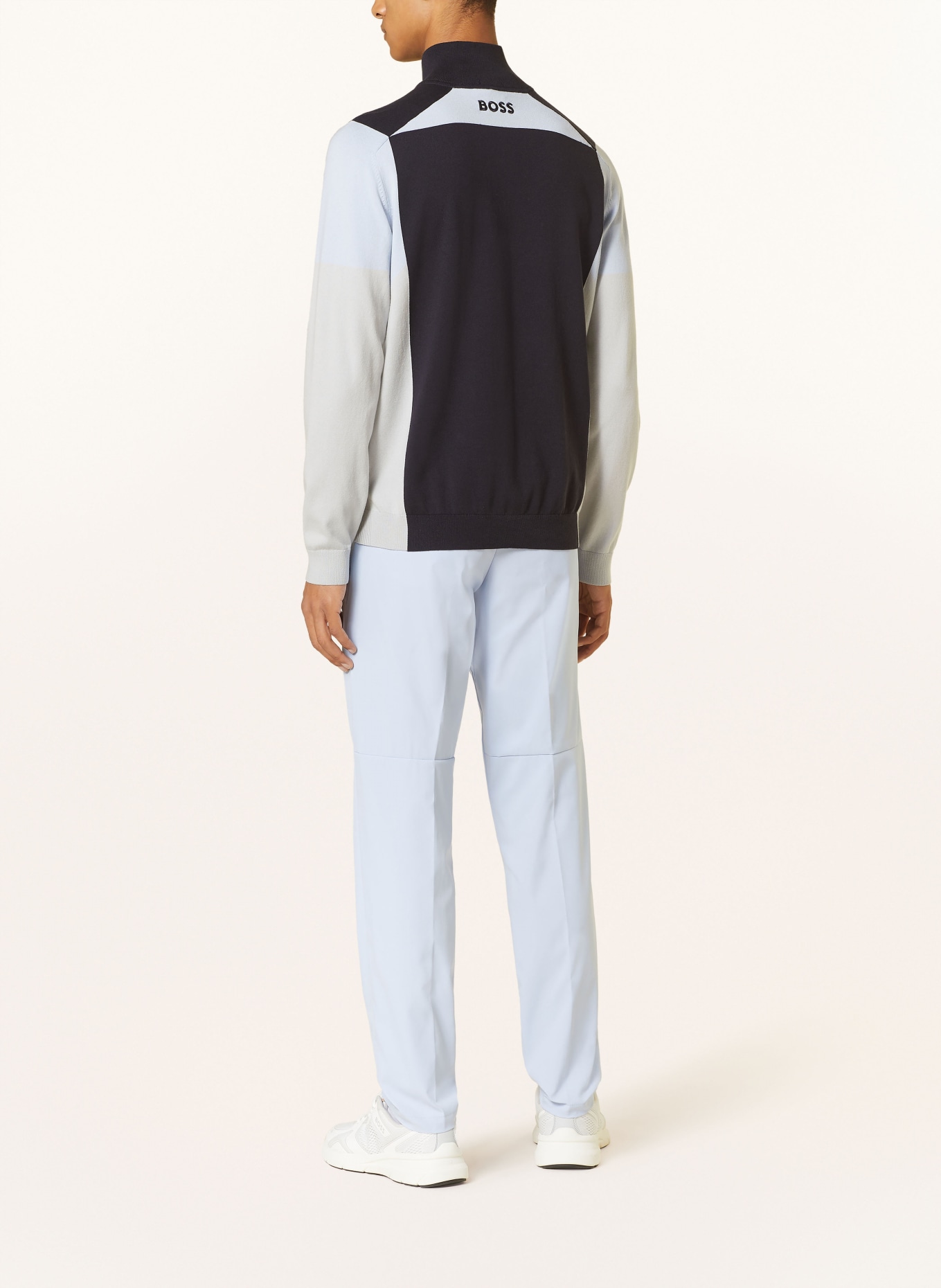 BOSS Half-zip sweater ZELCHIOR, Color: DARK BLUE/ LIGHT BLUE/ LIGHT GRAY (Image 3)