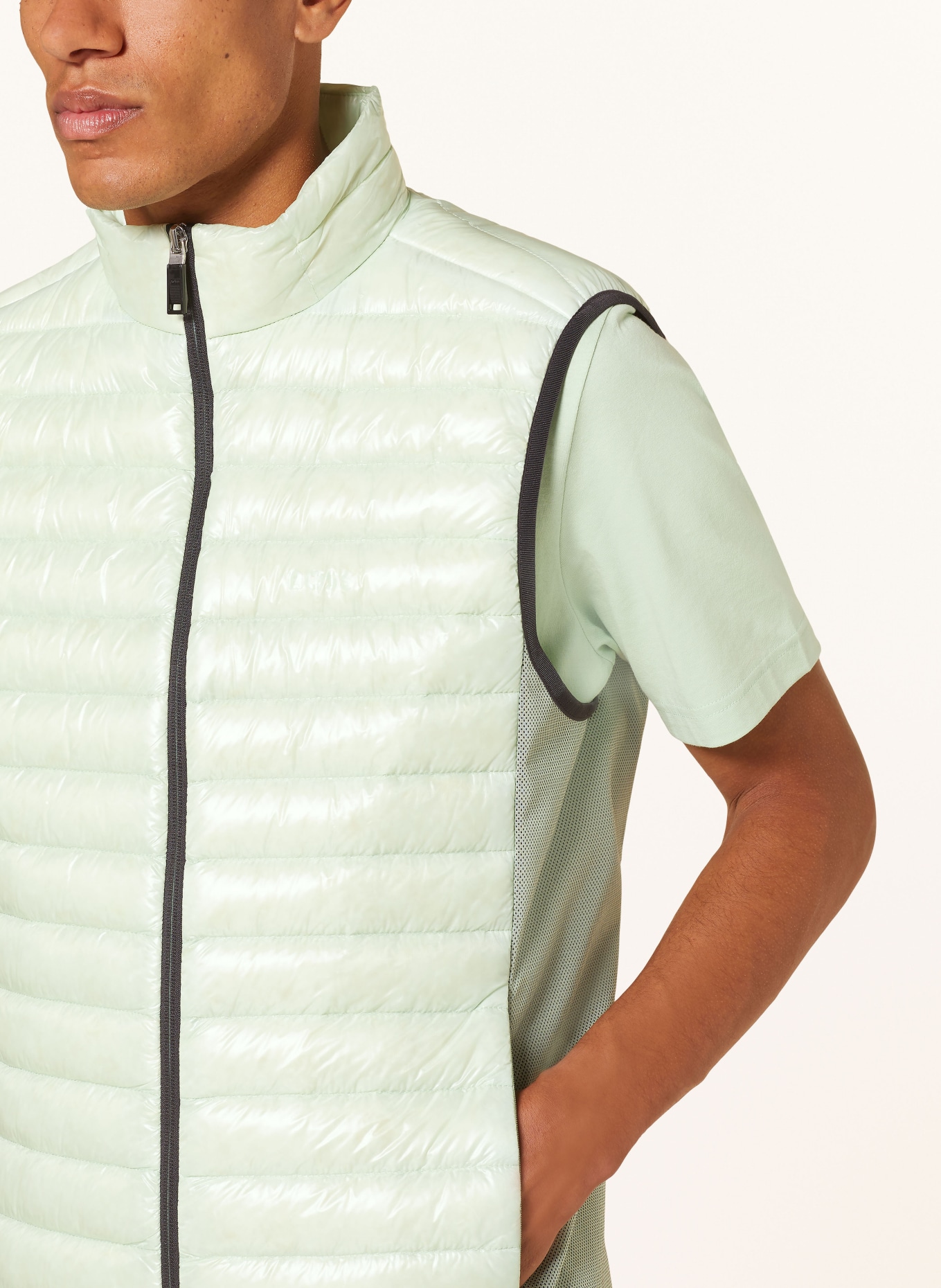 BOSS Lightweight down vest TECHNO, Color: LIGHT GREEN (Image 4)