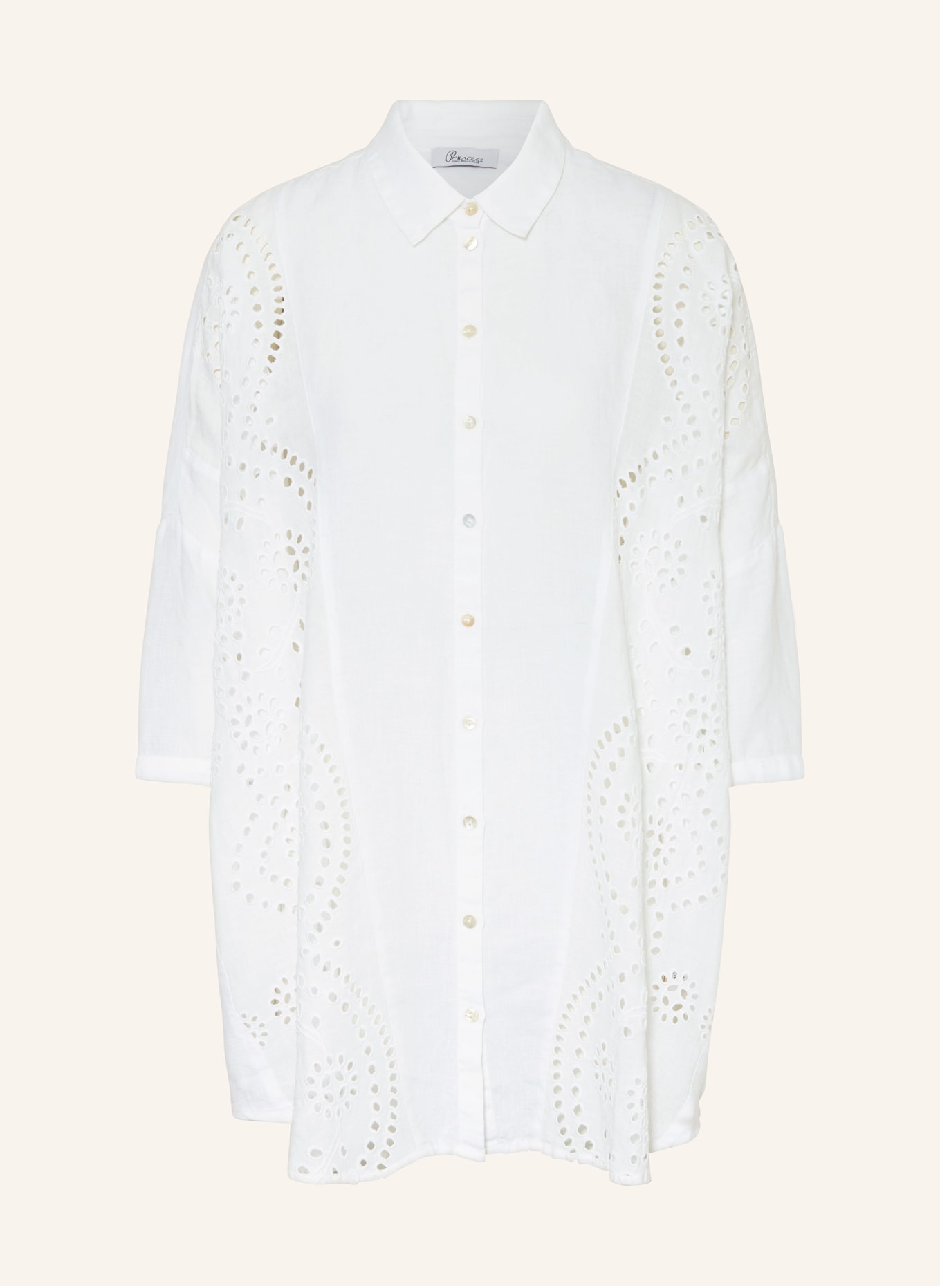 Princess GOES HOLLYWOOD Oversized shirt blouse made of linen, Color: WHITE (Image 1)