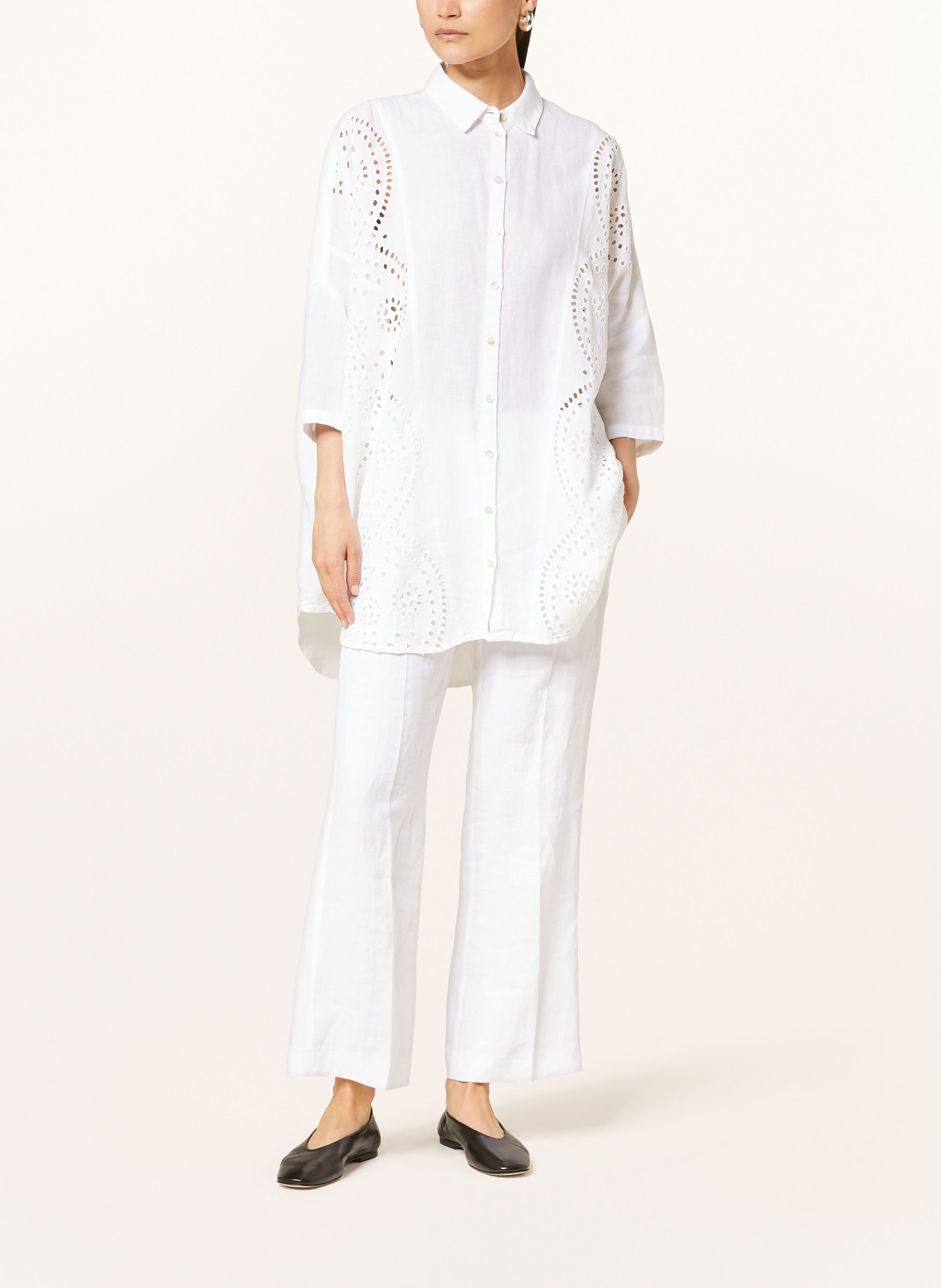 Princess GOES HOLLYWOOD Oversized shirt blouse made of linen, Color: WHITE (Image 2)
