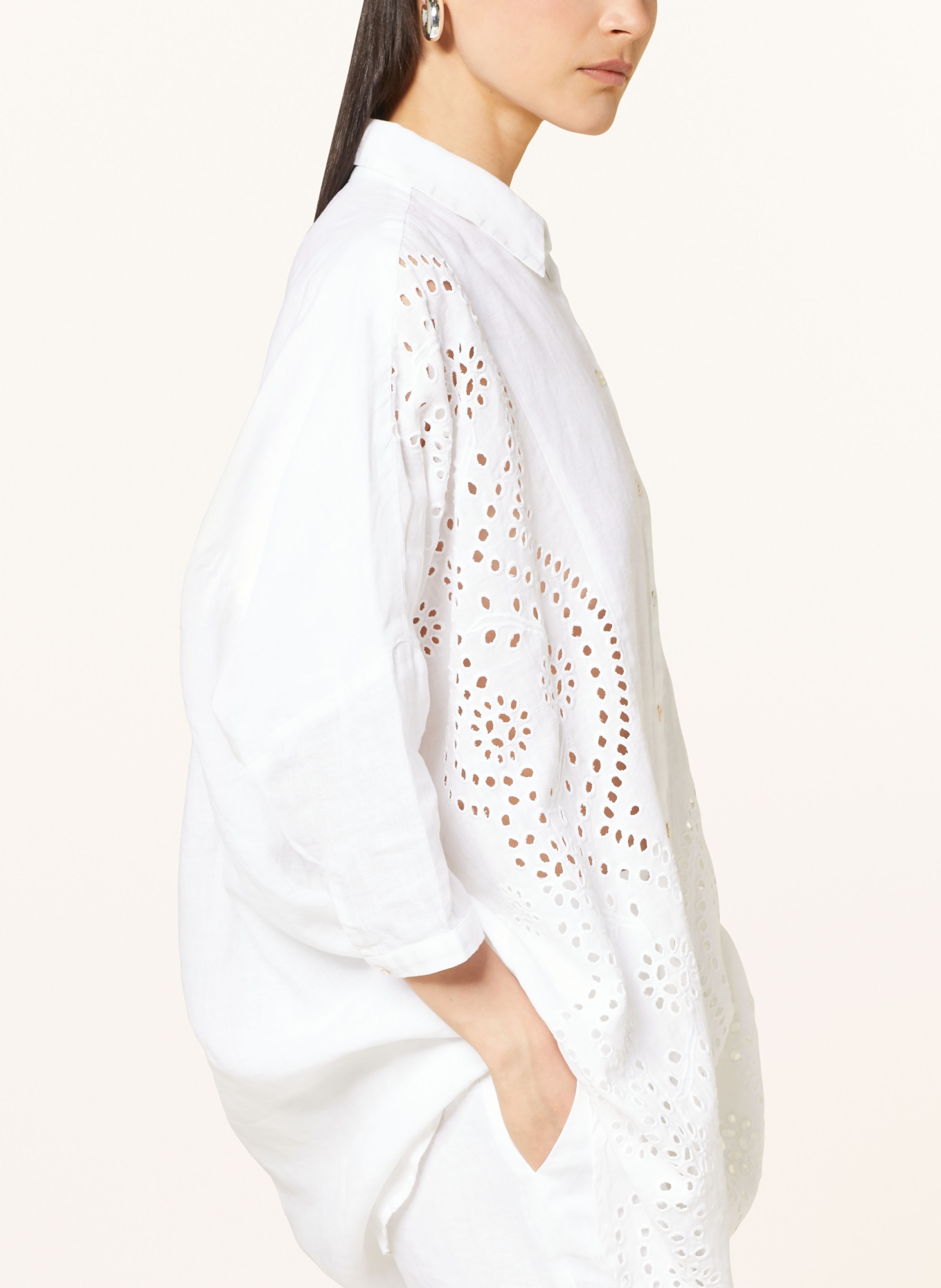 Princess GOES HOLLYWOOD Oversized shirt blouse made of linen, Color: WHITE (Image 4)