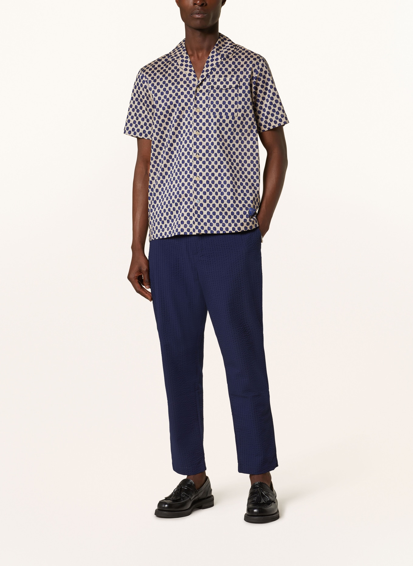SCOTCH & SODA Resorthemd Regular Fit, Farbe: BEIGE/ DUNKELBLAU (Bild 2)