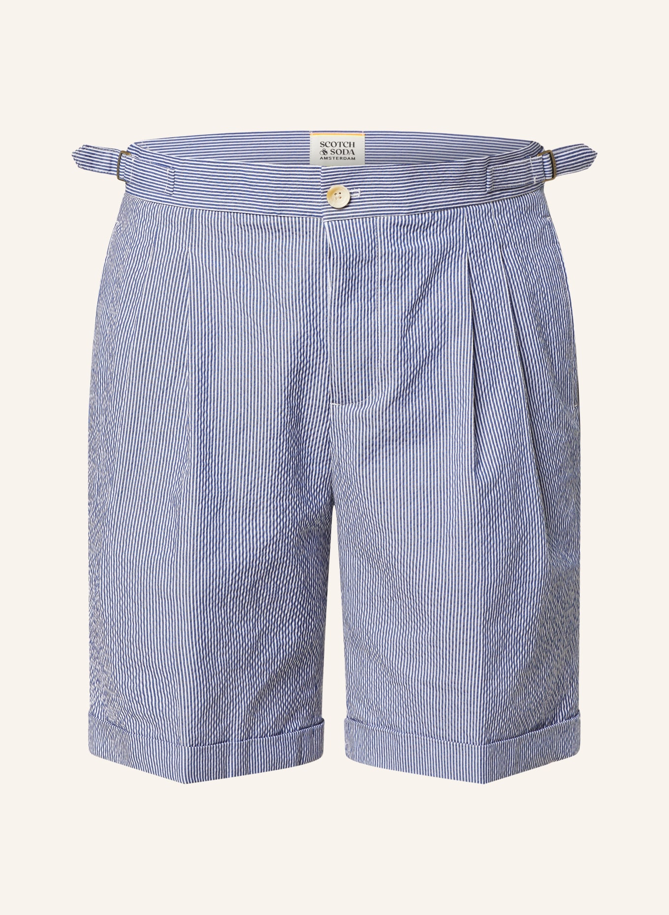 SCOTCH & SODA Shorts TWILT Loose Fit, Farbe: WEISS/ BLAU (Bild 1)