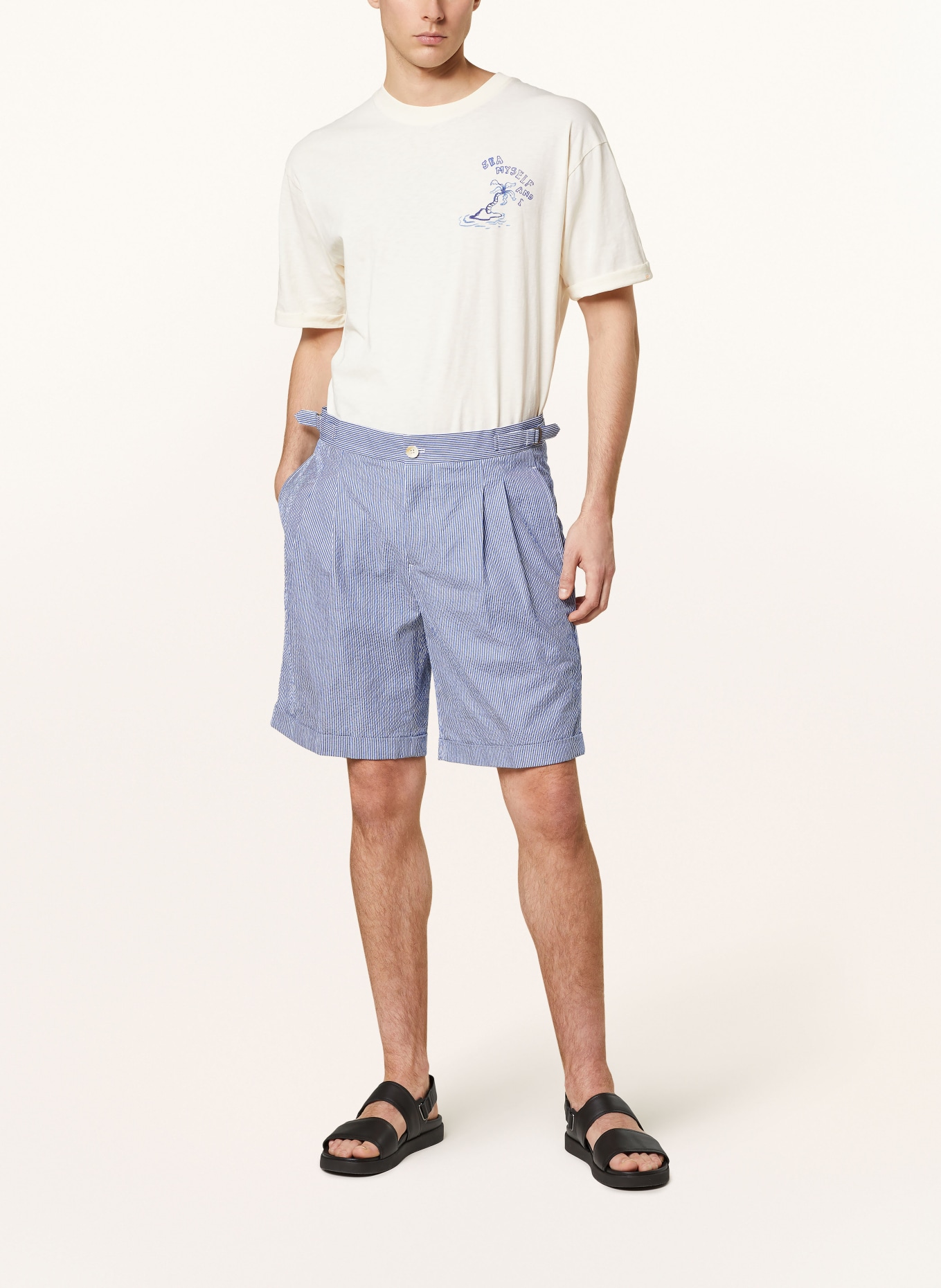 SCOTCH & SODA Shorts TWILT loose fit, Color: WHITE/ BLUE (Image 3)
