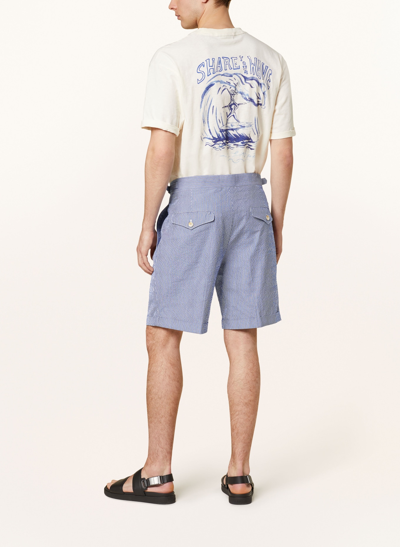 SCOTCH & SODA Shorts TWILT loose fit, Color: WHITE/ BLUE (Image 4)
