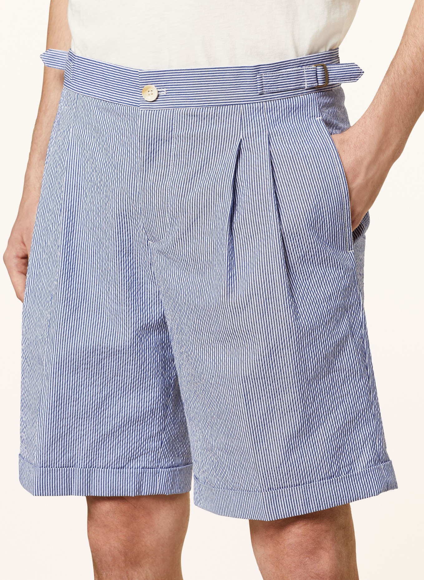 SCOTCH & SODA Shorts TWILT loose fit, Color: WHITE/ BLUE (Image 6)