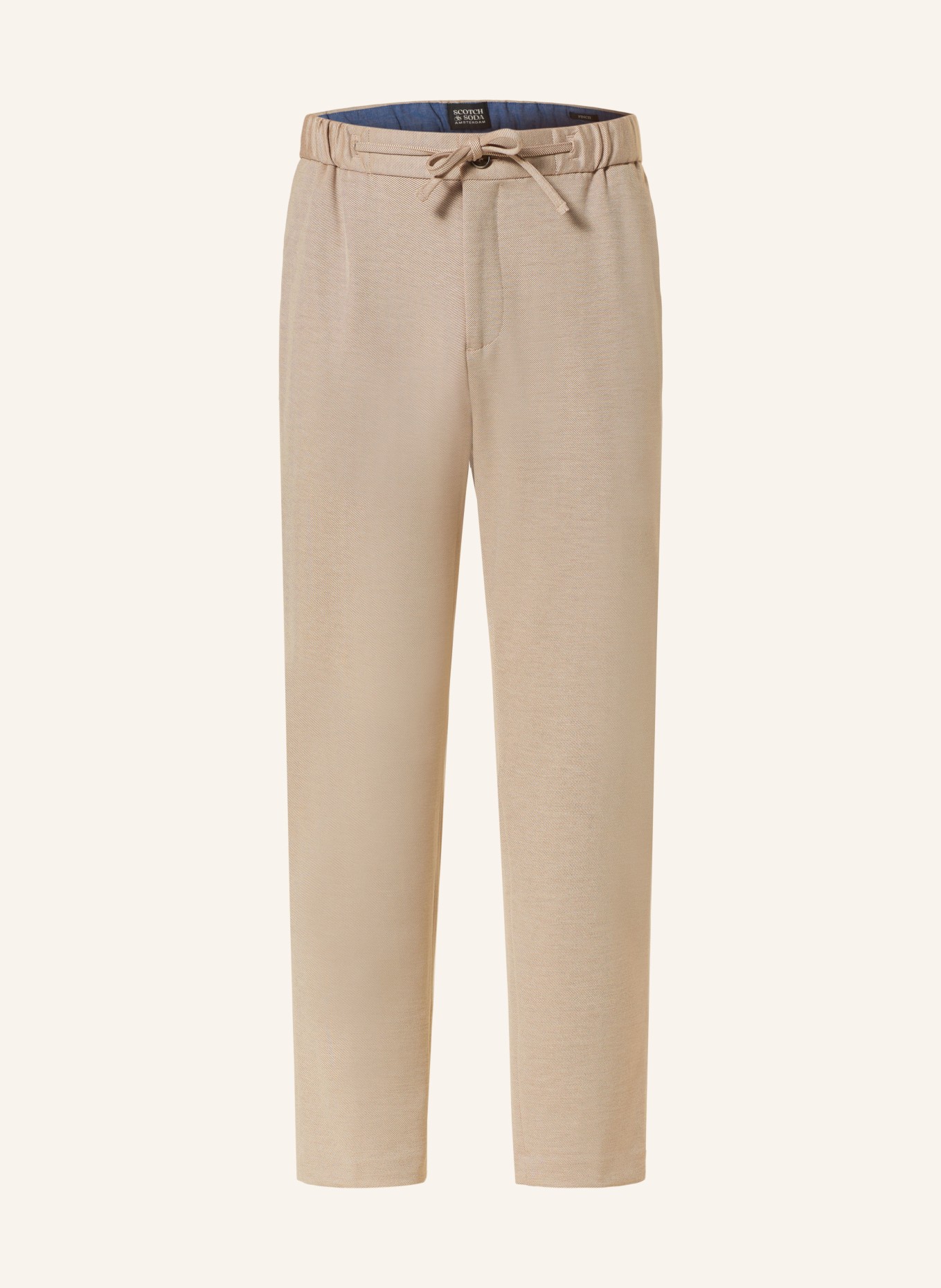 SCOTCH & SODA Trousers in jogger style regular tapered fit, Color: BEIGE (Image 1)