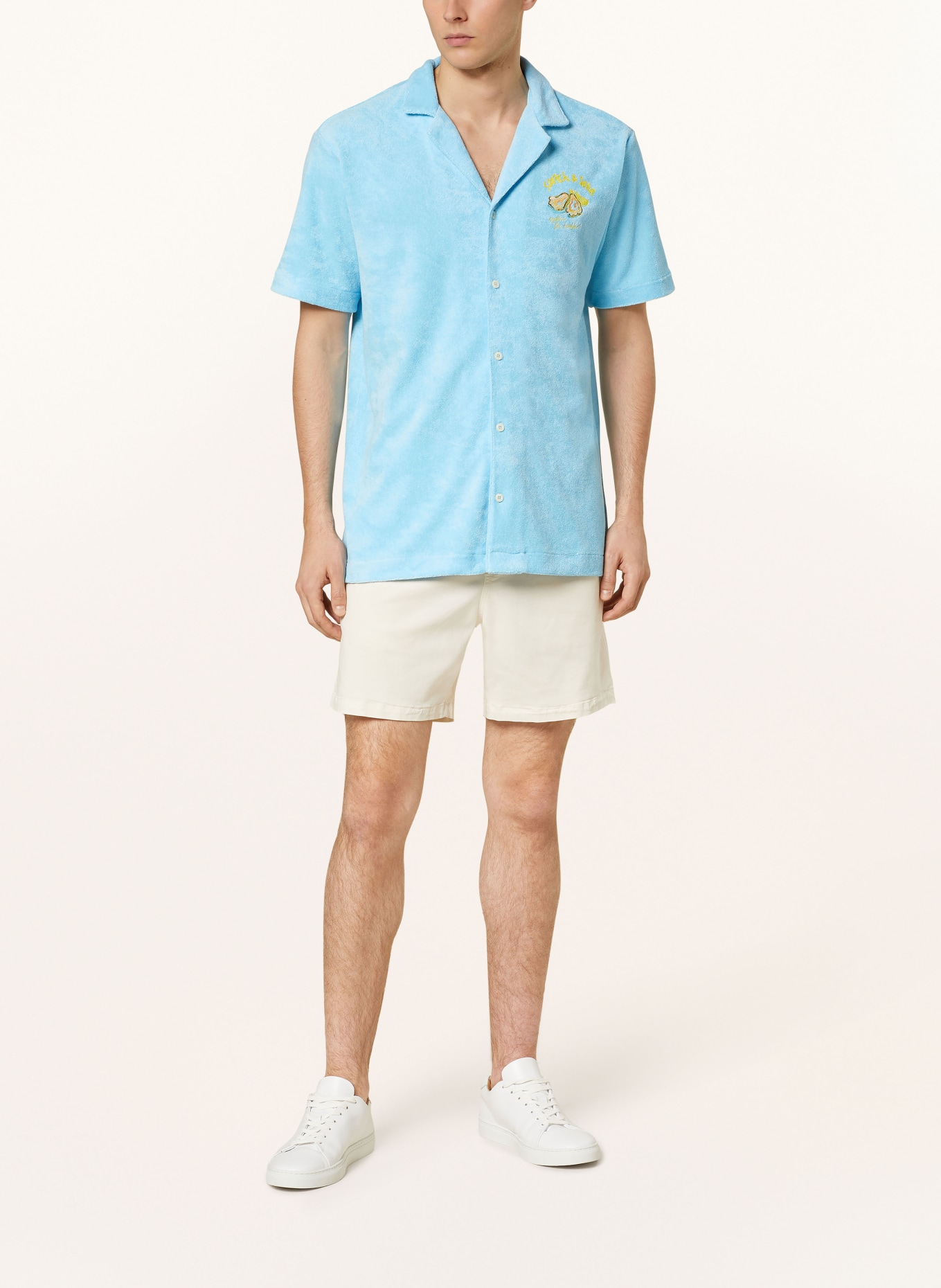 SCOTCH & SODA Resort shirt SOLID comfort fit in terry cloth, Color: TURQUOISE (Image 2)