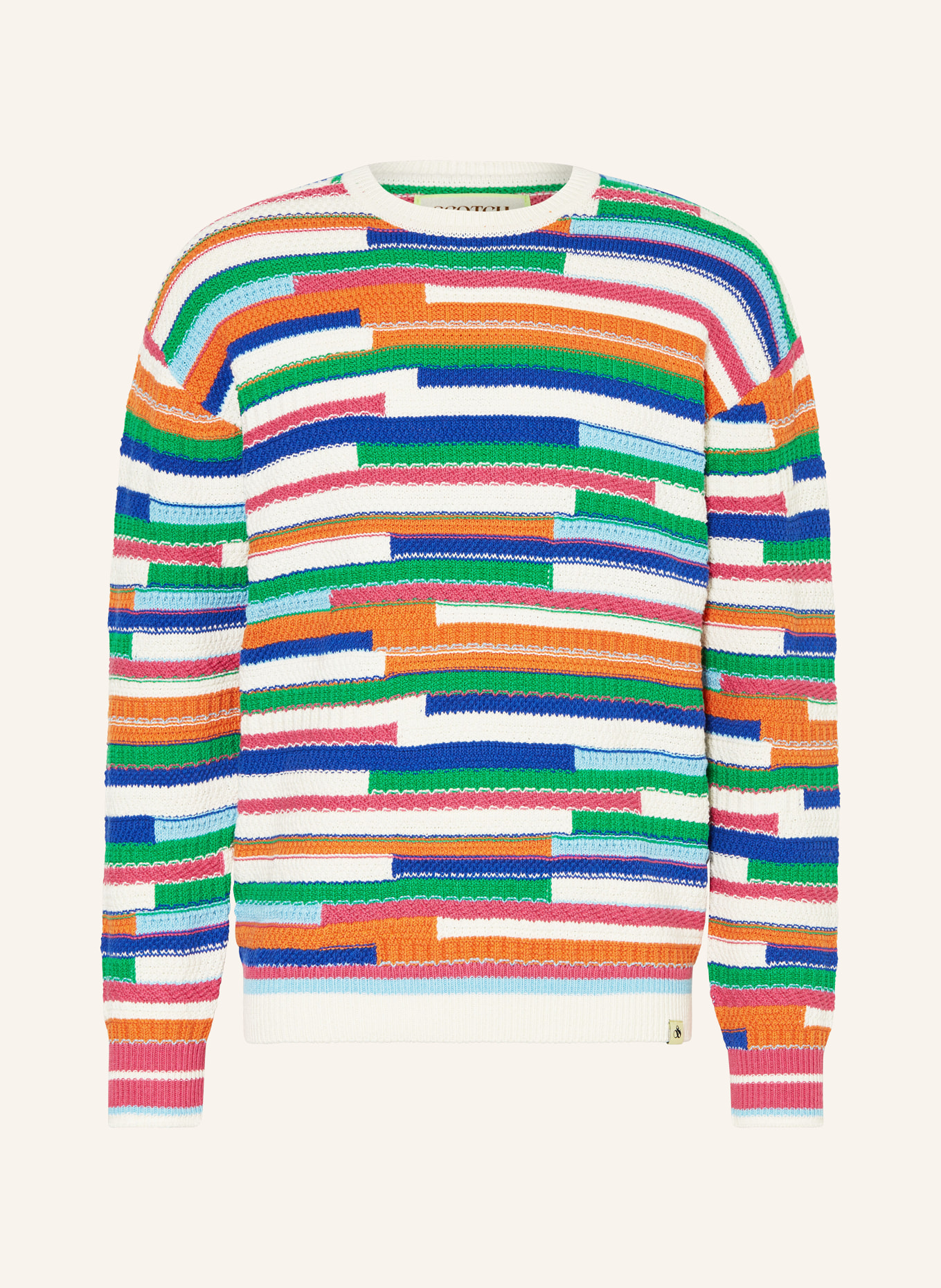 SCOTCH & SODA Sweater, Color: WHITE/ ORANGE/ GREEN (Image 1)