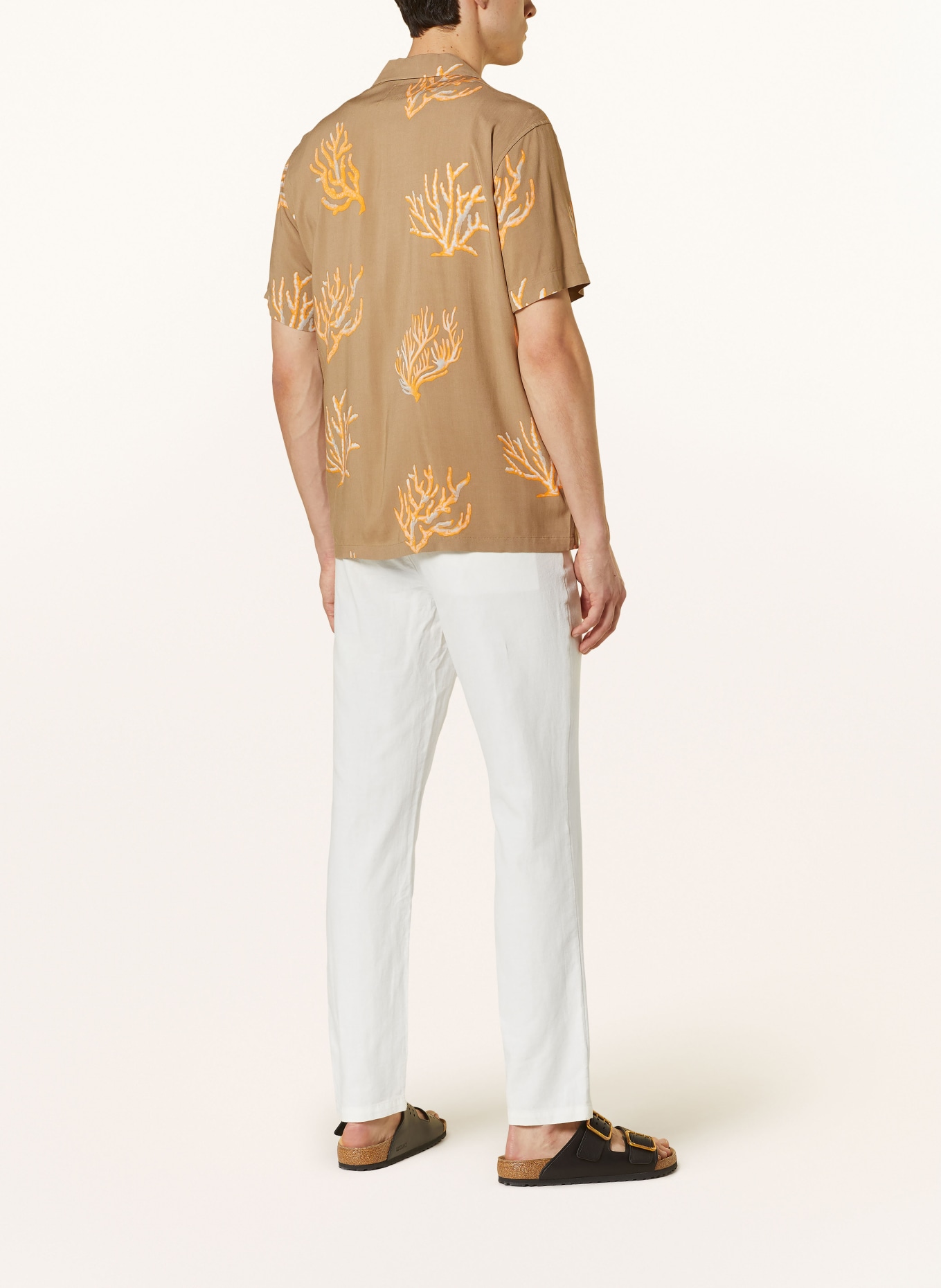 SCOTCH & SODA Short sleeve shirt regular fit, Color: TAUPE/ ORANGE/ GRAY (Image 3)