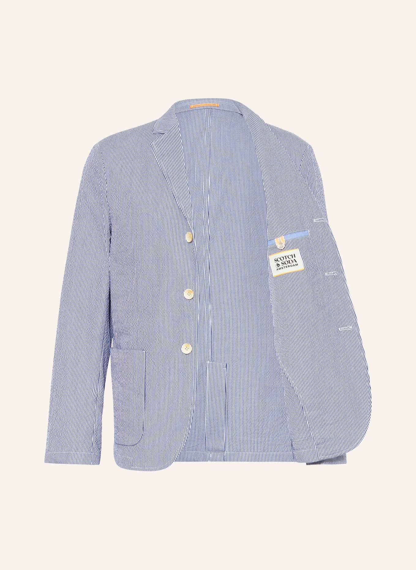 SCOTCH & SODA Tailored jacket regular fit, Color: WHITE/ BLUE (Image 4)