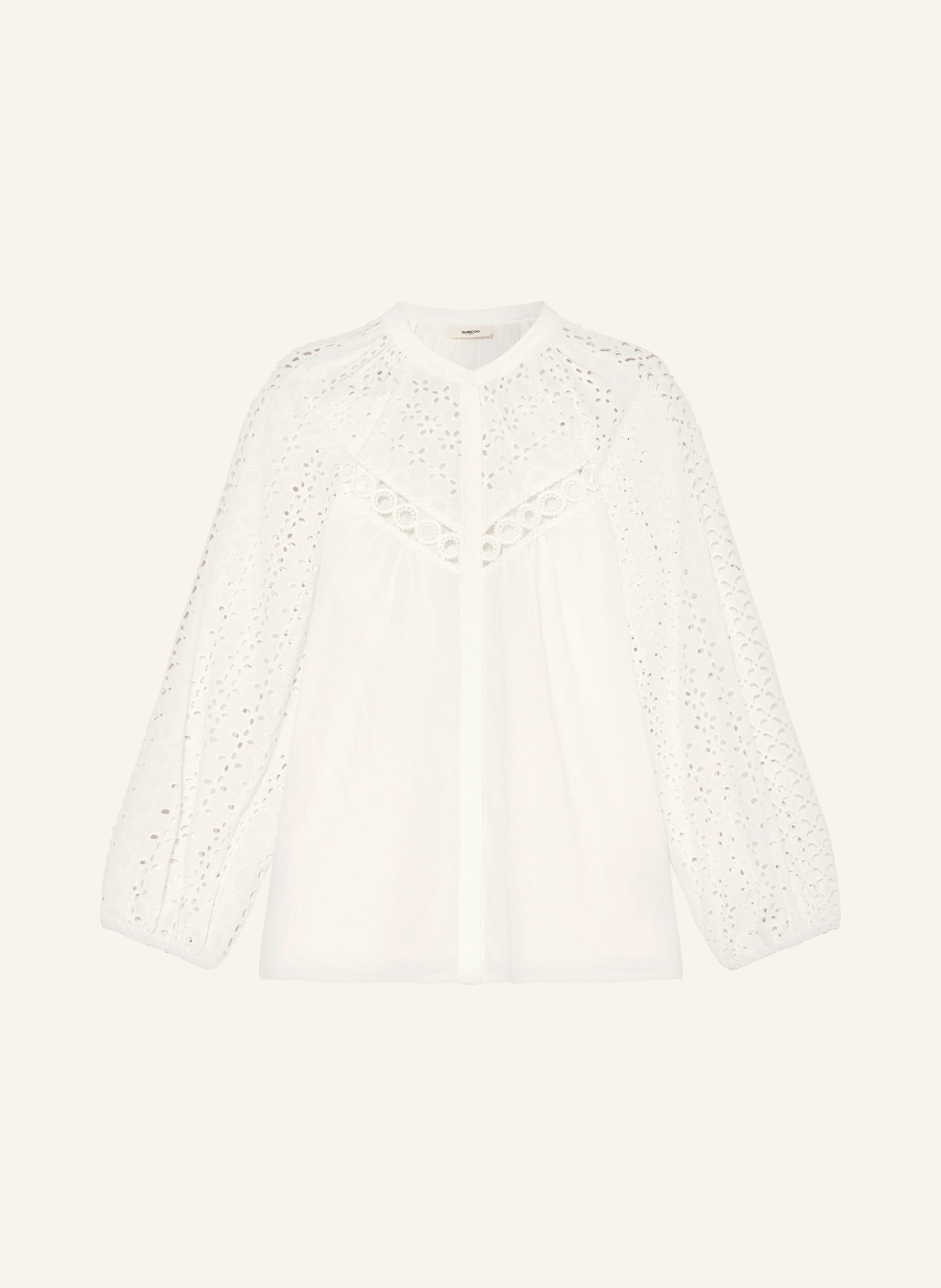 SUNCOO Blouse LIAM with broderie anglaise, Color: ECRU (Image 1)