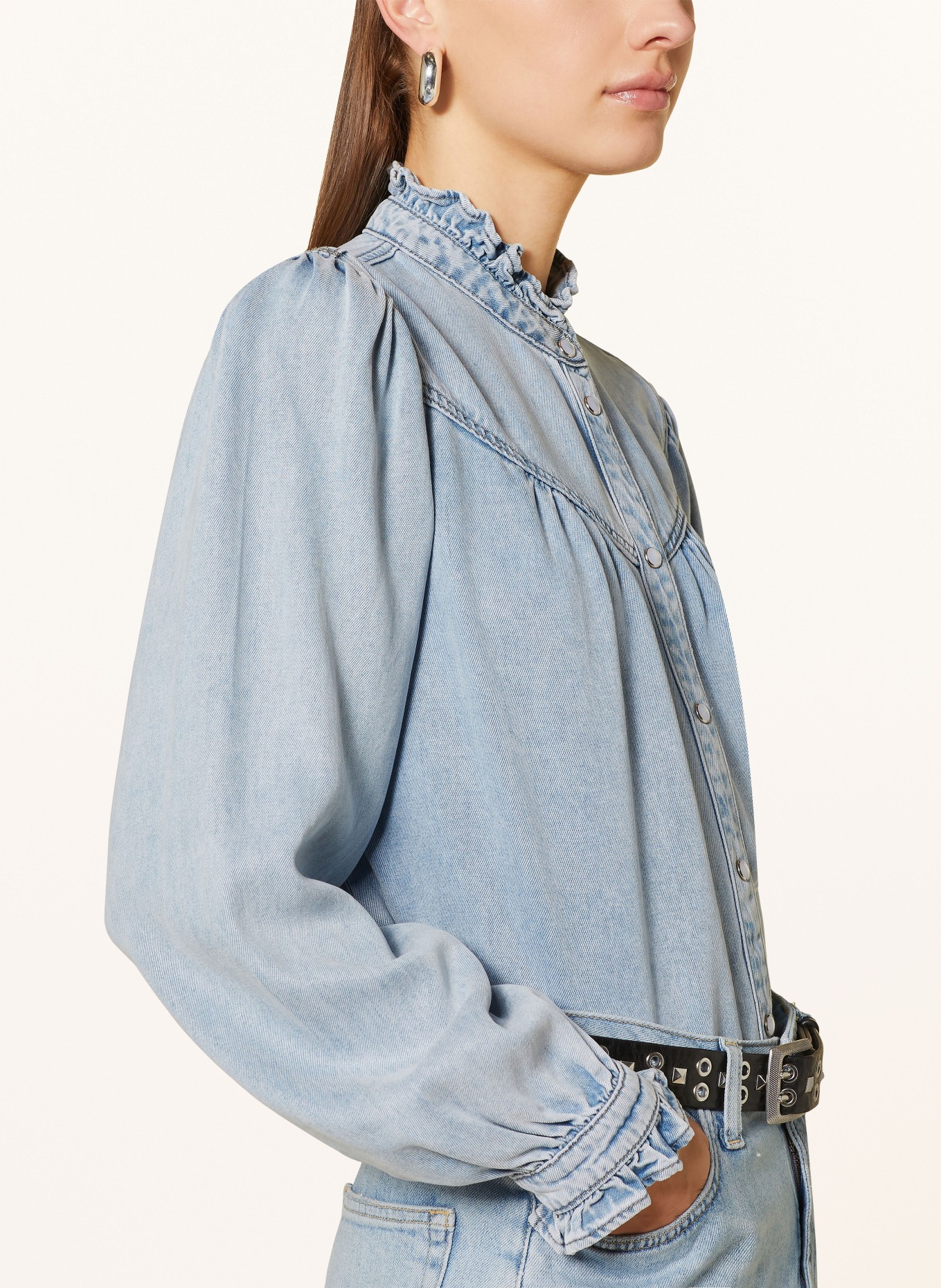 SUNCOO Denim blouse LORENA, Color: LIGHT BLUE (Image 4)