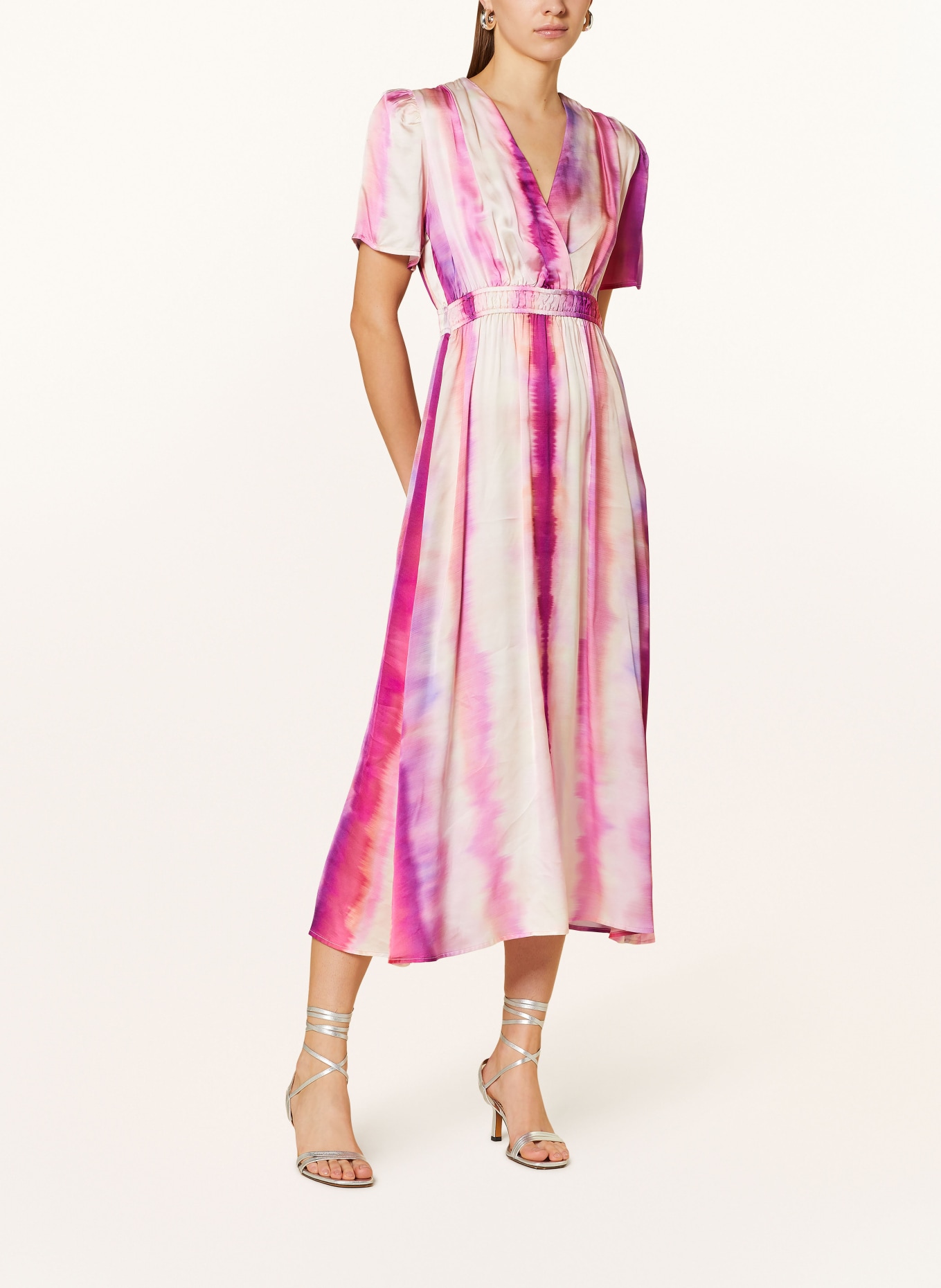 SUNCOO Satin dress CARIN, Color: FUCHSIA/ PINK/ PURPLE (Image 2)