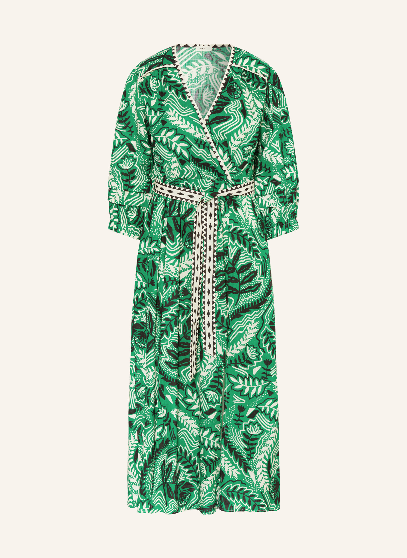 SUNCOO Kleid CABARET mit 3/4-Arm, Farbe: GRÜN/ WEISS/ SCHWARZ (Bild 1)