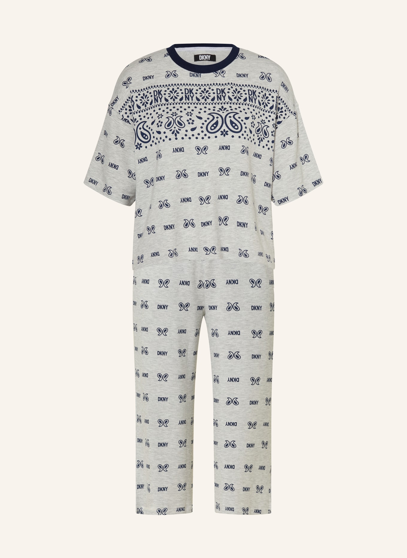 DKNY 7/8 pajamas MEET YOUR MATCH, Color: GRAY/ DARK BLUE (Image 1)