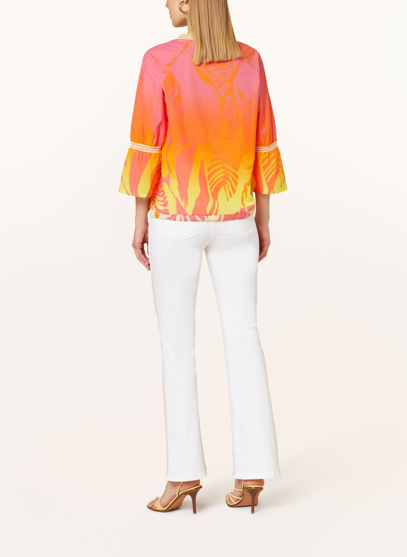 SPORTALM Shirt blouse with decorative beads and 3/4 sleeves, Color: PINK/ ORANGE/ YELLOW (Image 3)