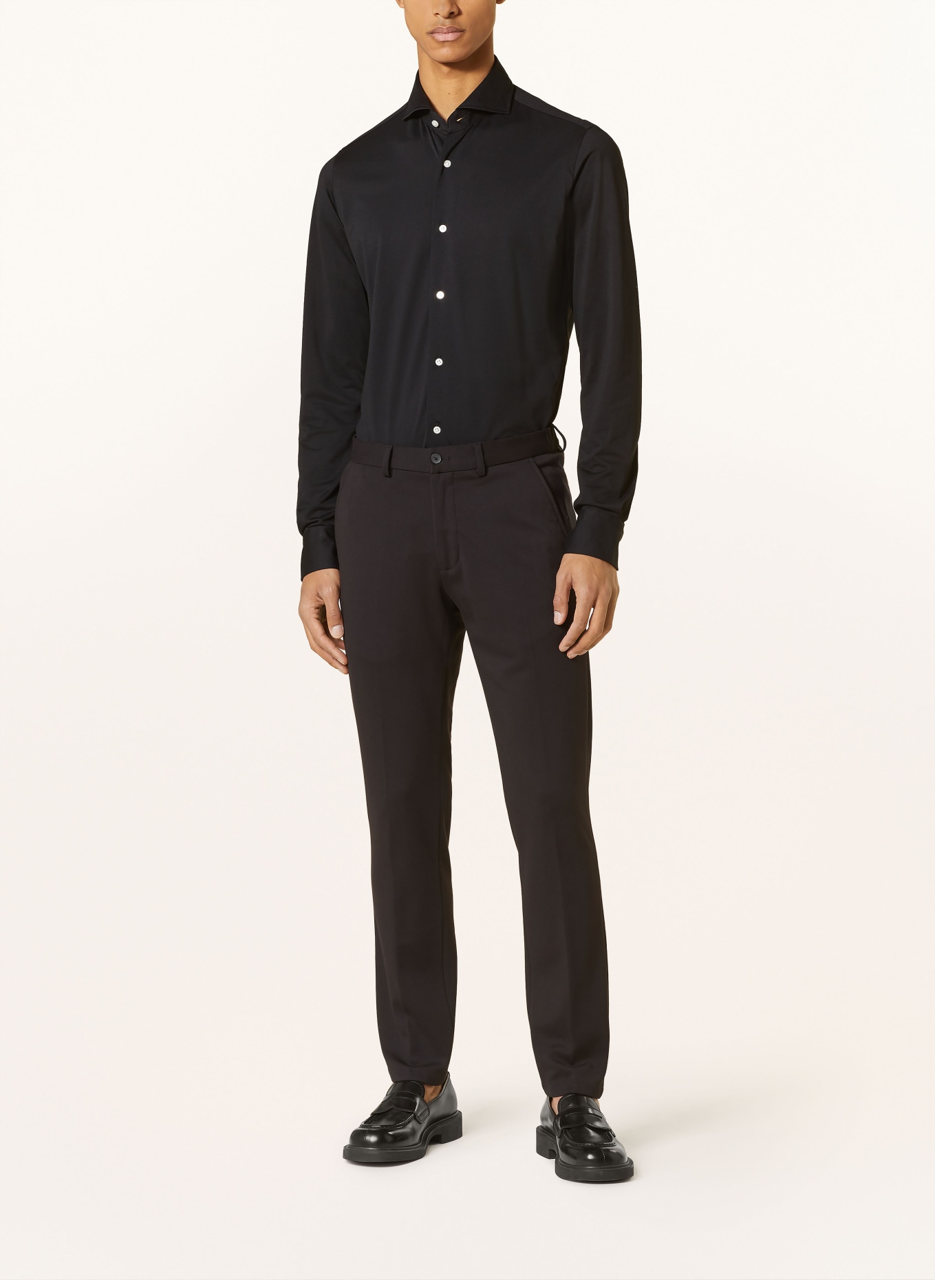 PAUL Jerseyhemd Slim Fit: SCHWARZ