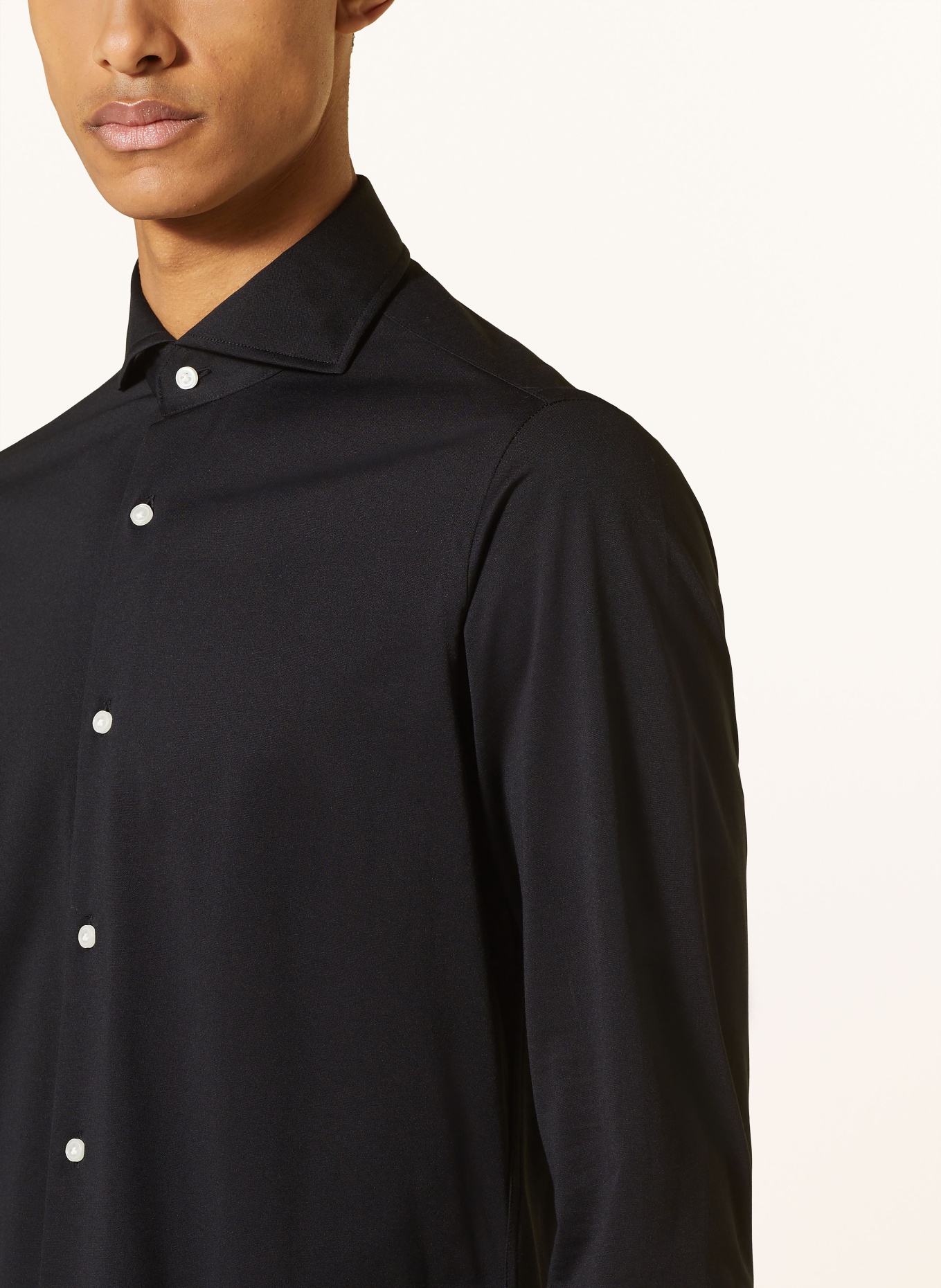 PAUL Jerseyhemd Slim Fit: SCHWARZ