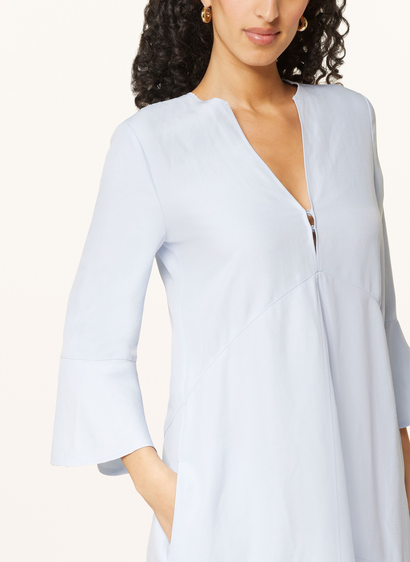 DOROTHEE SCHUMACHER Dress with 3/4 sleeves and linen, Color: LIGHT BLUE (Image 4)