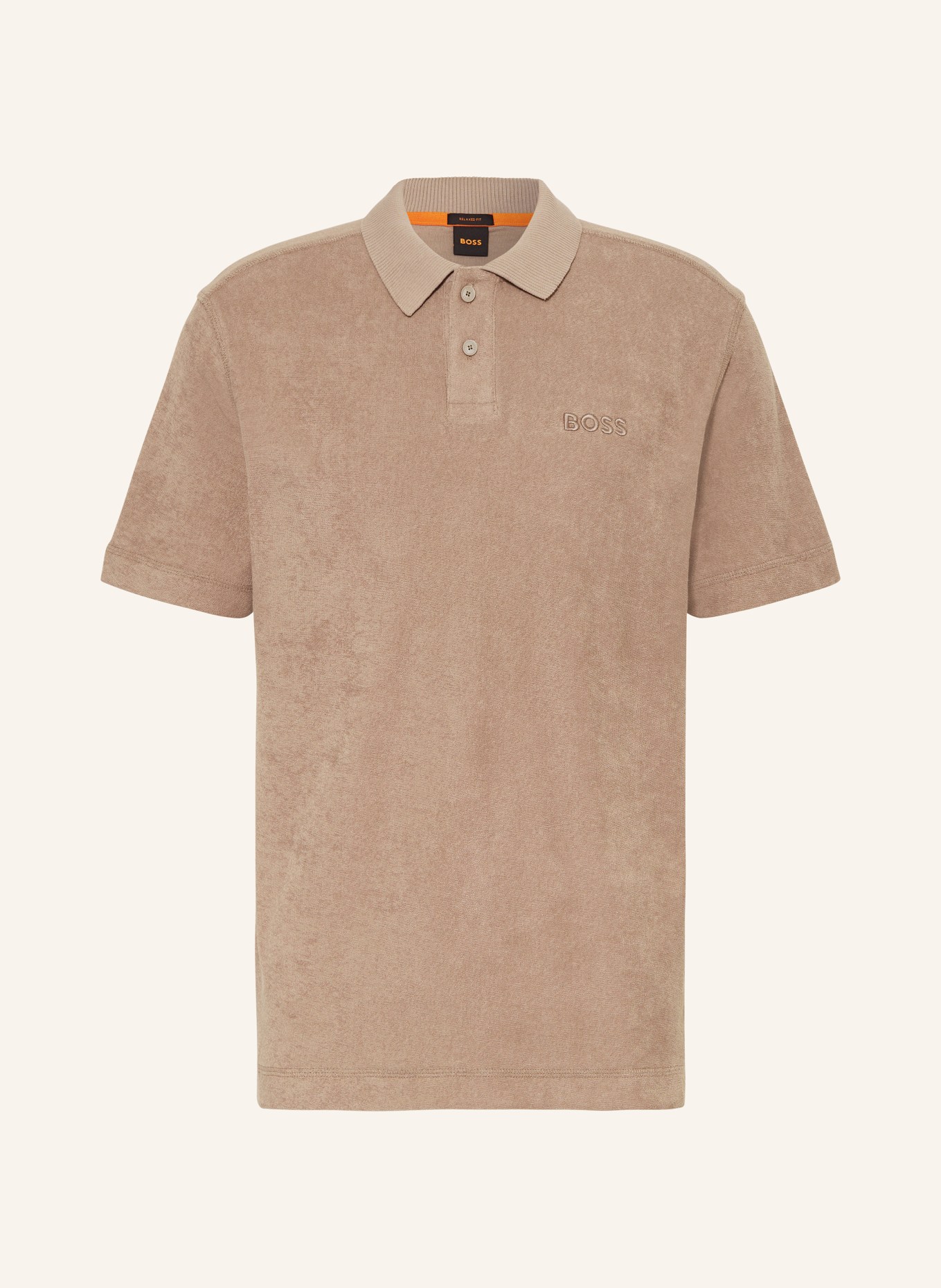 BOSS Terry polo shirt relaxed fit, Color: LIGHT BROWN (Image 1)