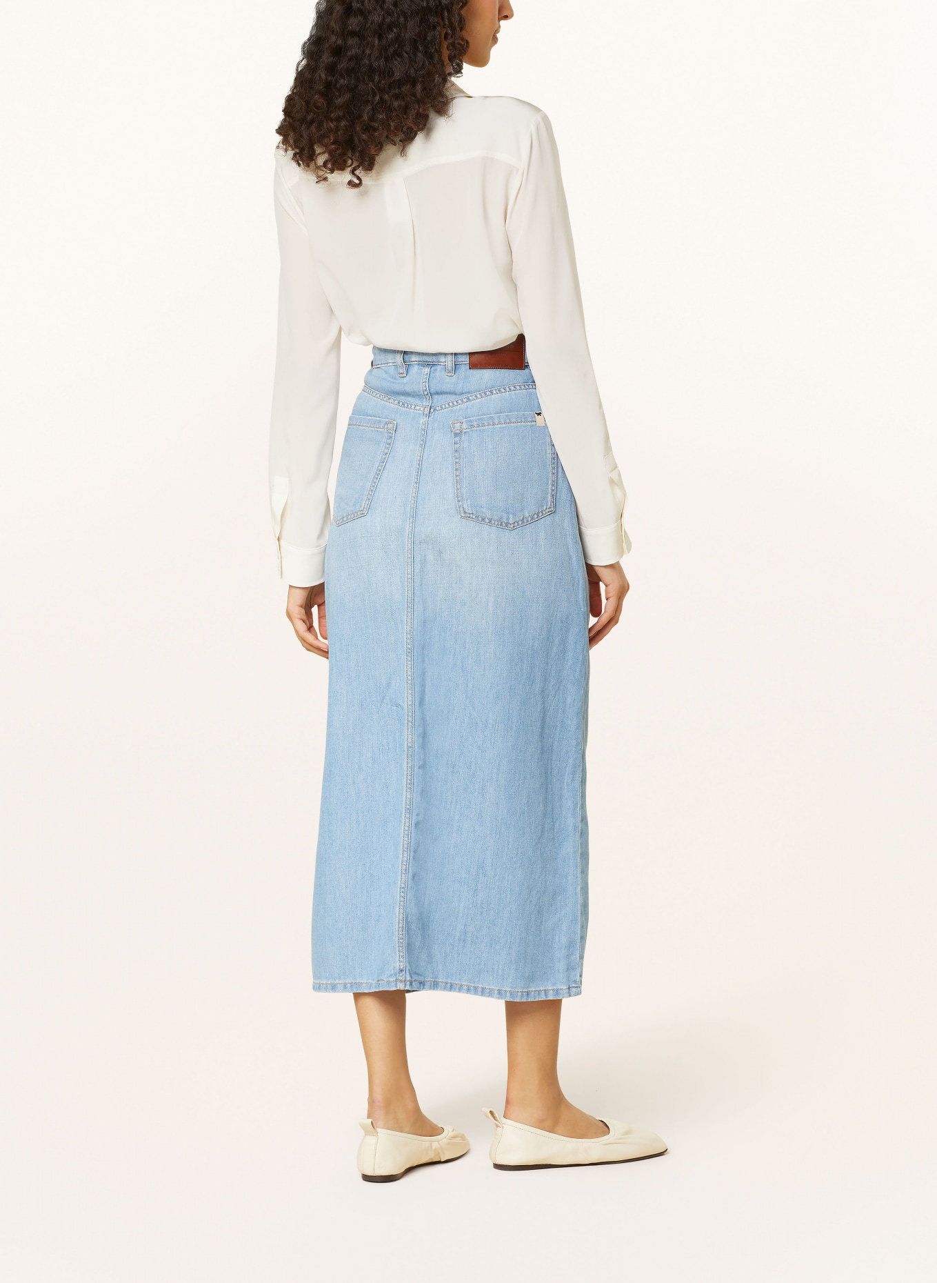 WEEKEND MaxMara Spódnica jeansowa GELADA z lnu, Kolor: NIEBIESKI (Obrazek 3)