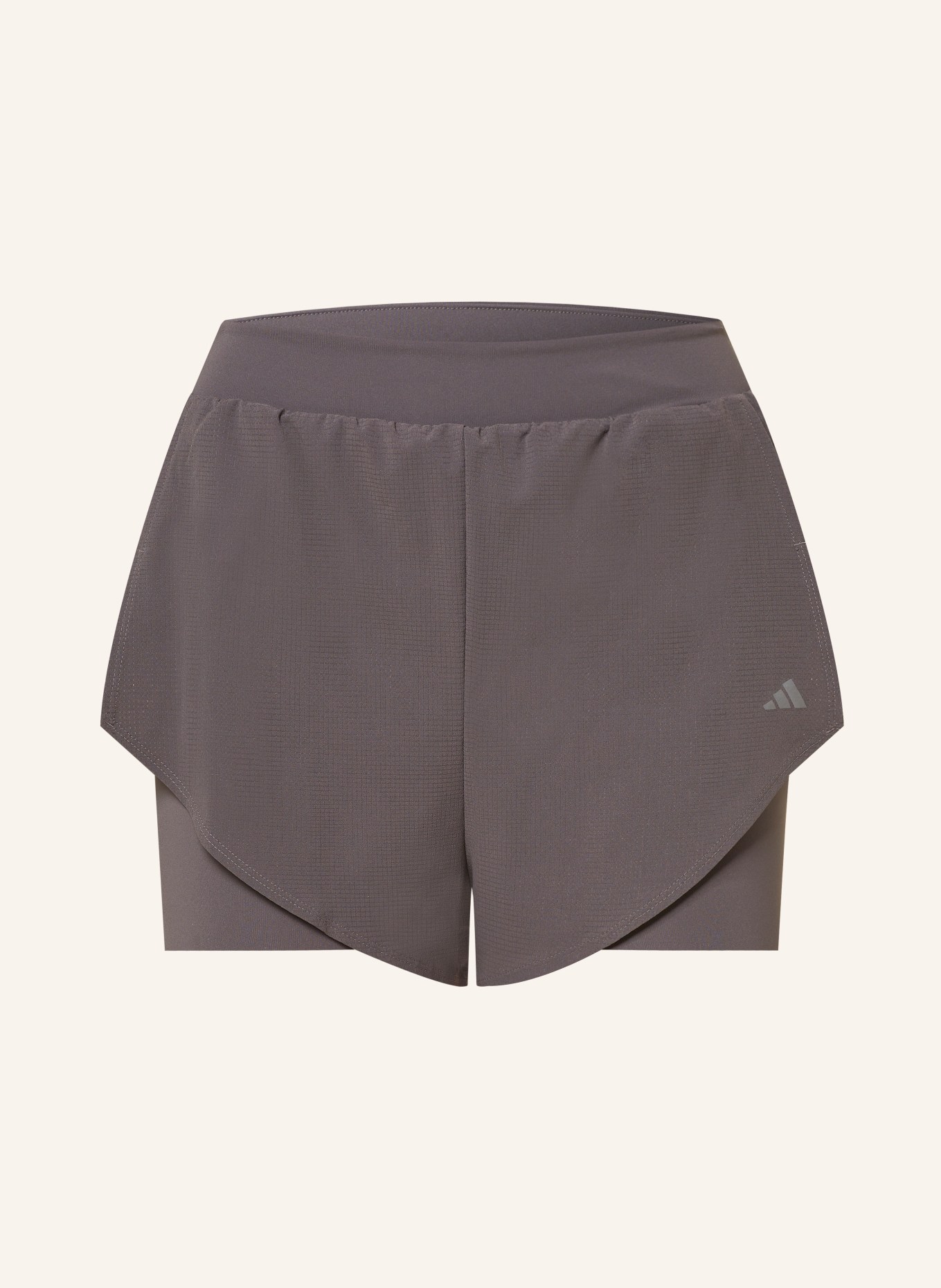 adidas 2-in-1-Trainingsshorts DESIGNED FOR TRAINING HEAT.RDY HIIT, Farbe: TAUPE (Bild 1)