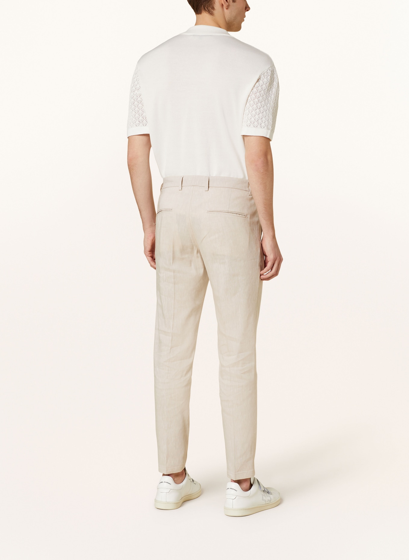 DRYKORN Suit trousers AJEND extra slim fit with linen, Color: CREAM (Image 4)