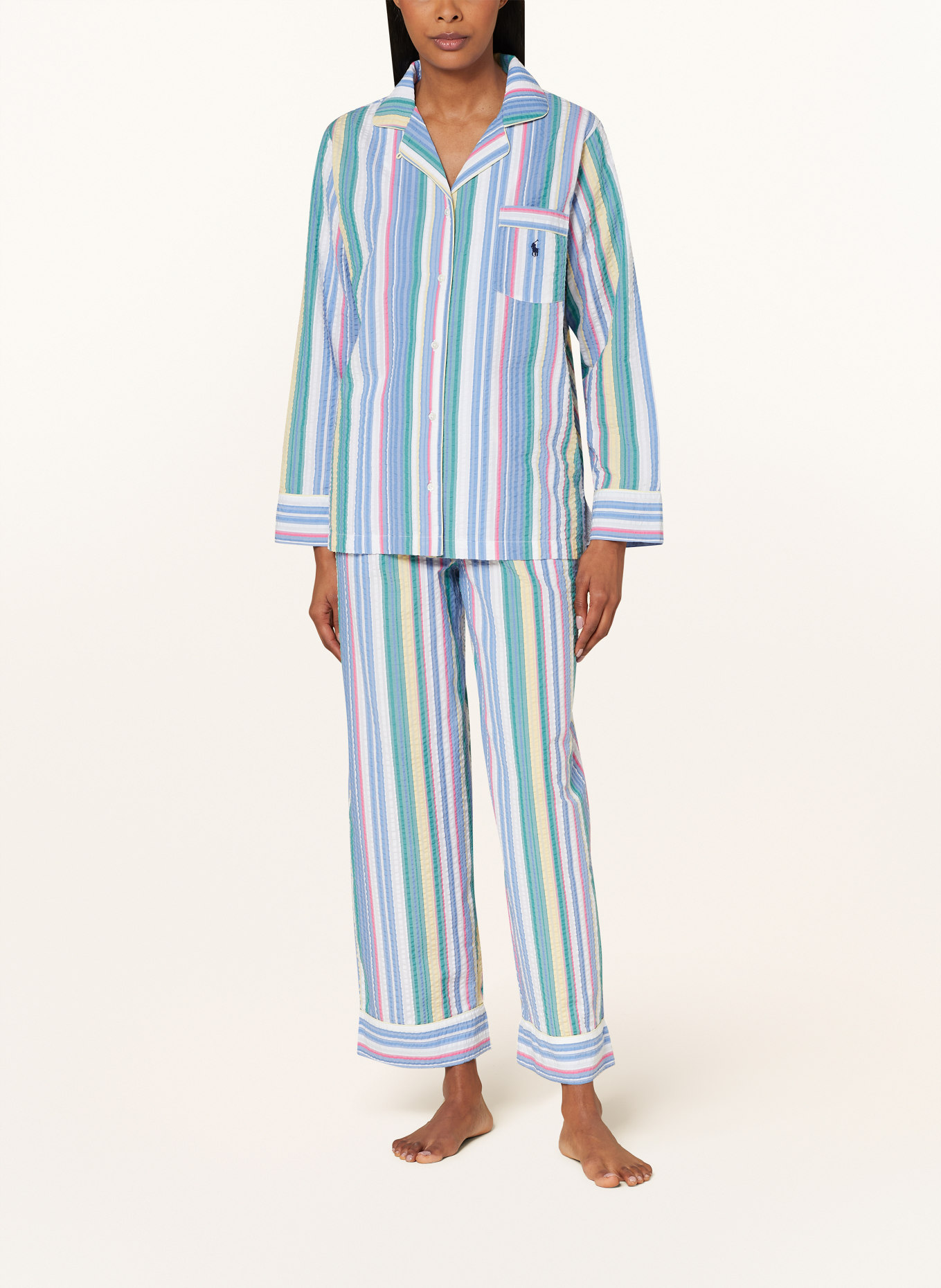 POLO RALPH LAUREN Schlafanzug aus Musselin, Farbe: BLAU/ GRÜN/ GELB (Bild 2)