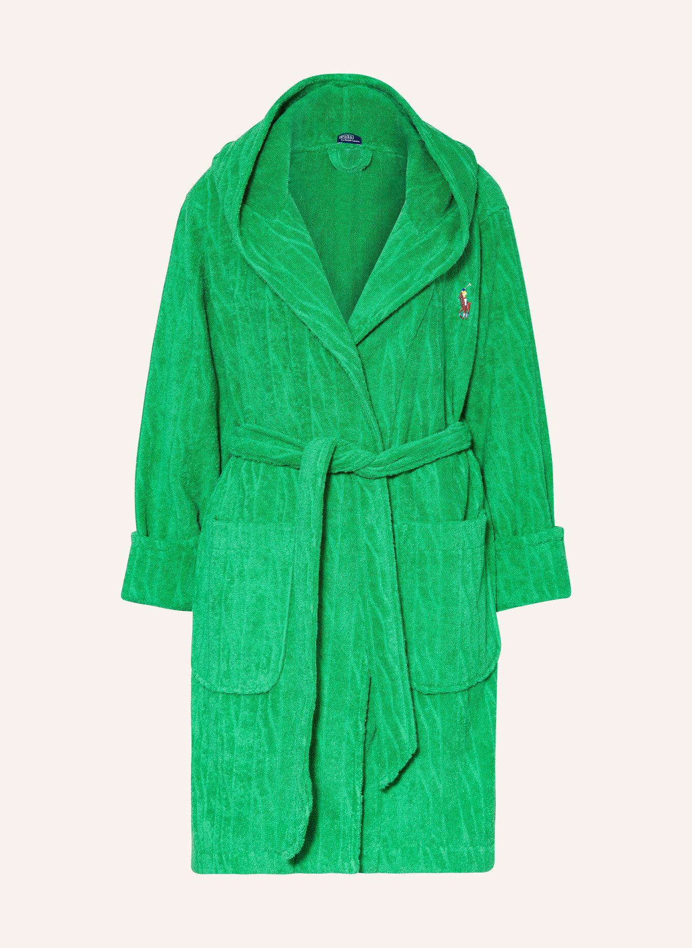 POLO RALPH LAUREN Women’s bathrobe with hood, Color: GREEN (Image 1)
