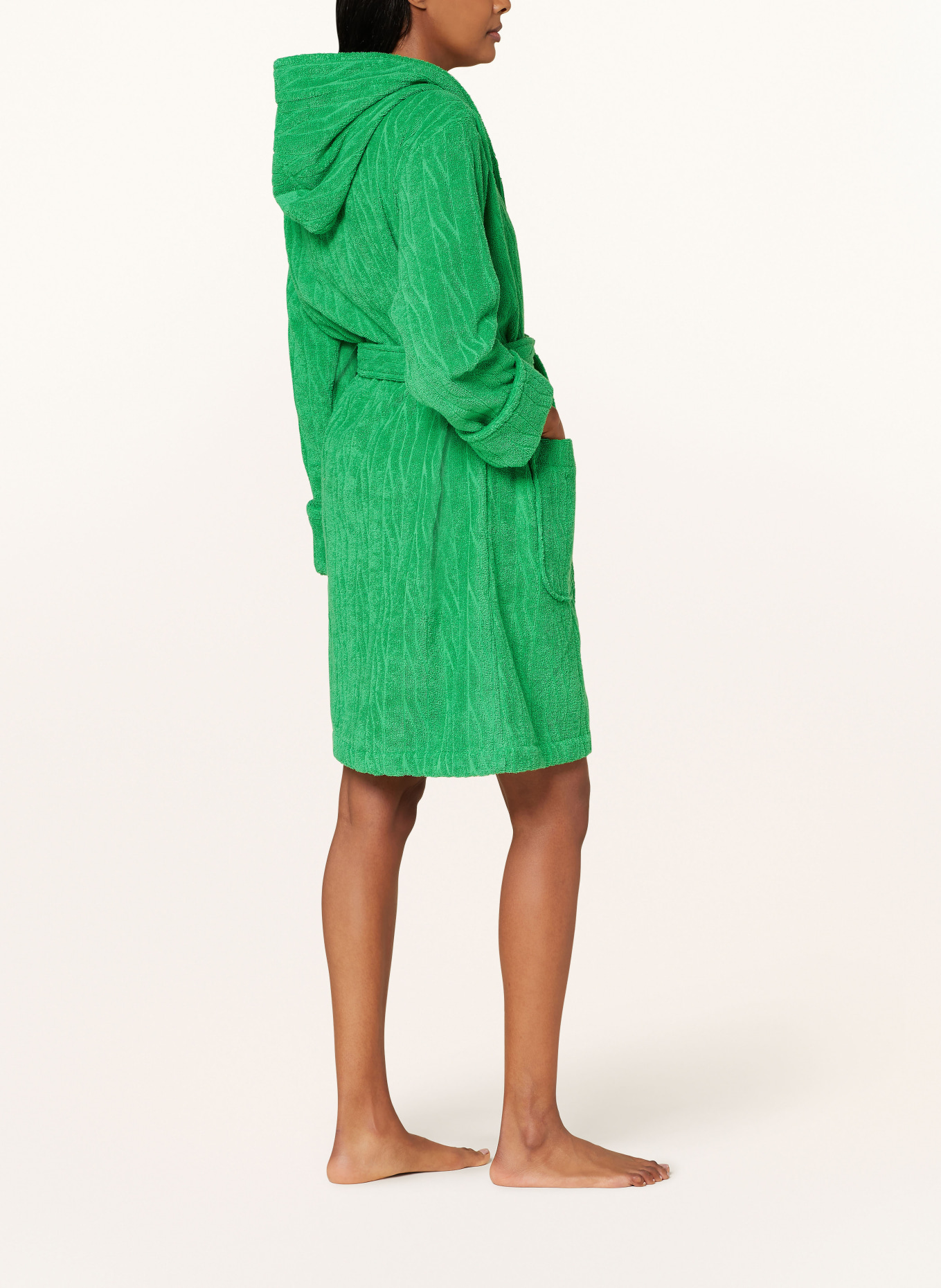POLO RALPH LAUREN Women’s bathrobe with hood, Color: GREEN (Image 4)