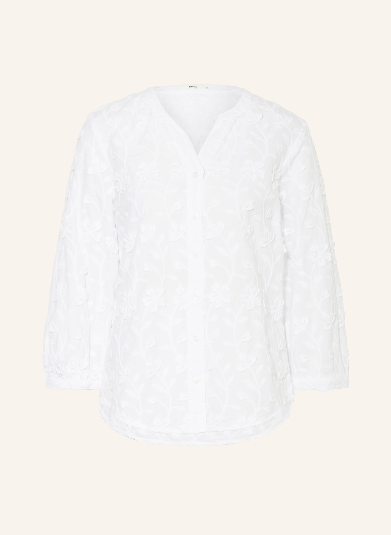 BRAX Shirt blouse VELIA with 3/4 sleeves, Color: WHITE (Image 1)