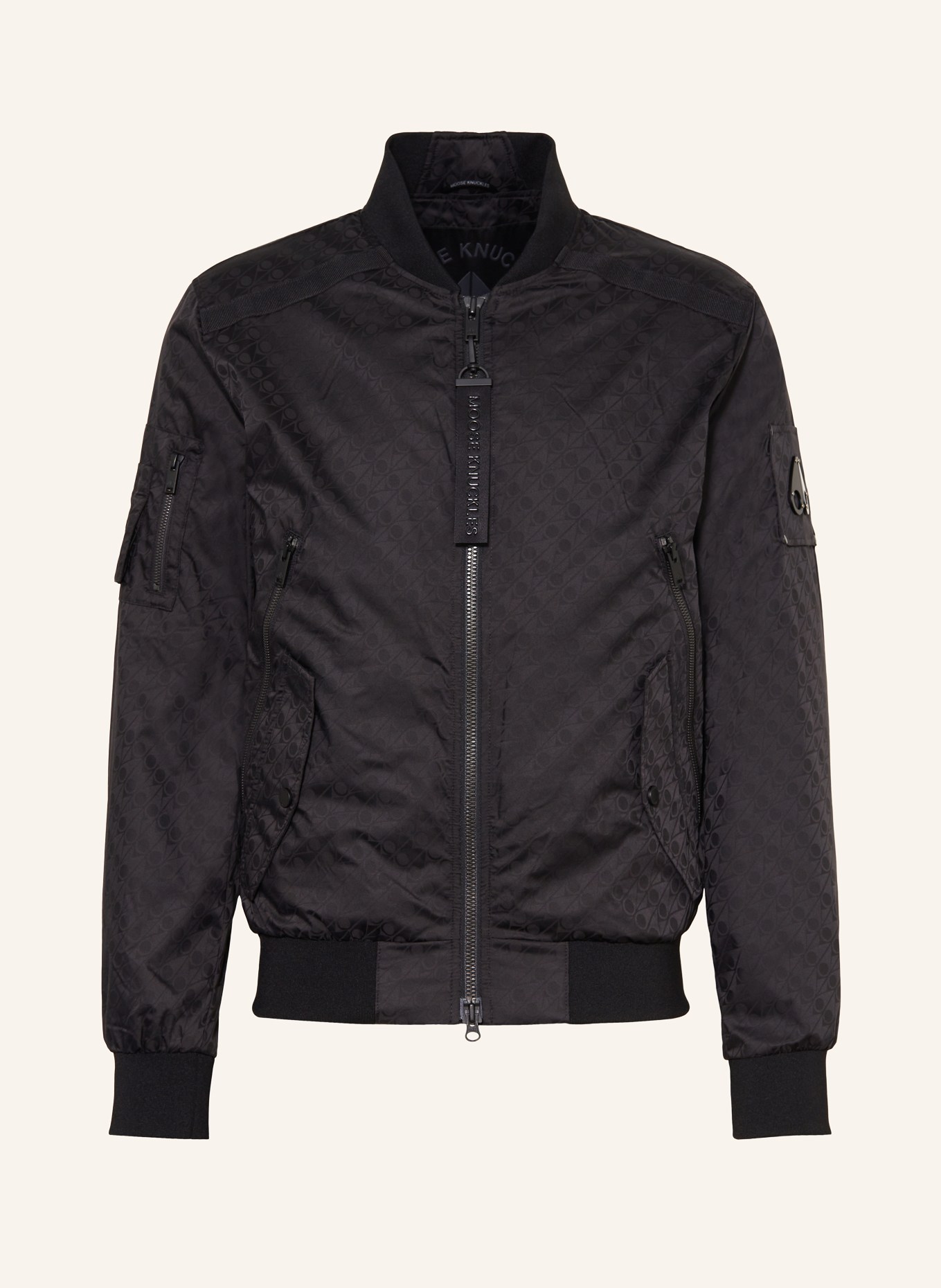 MOOSE KNUCKLES Bomber jacket COURVILLE, Color: BLACK (Image 1)