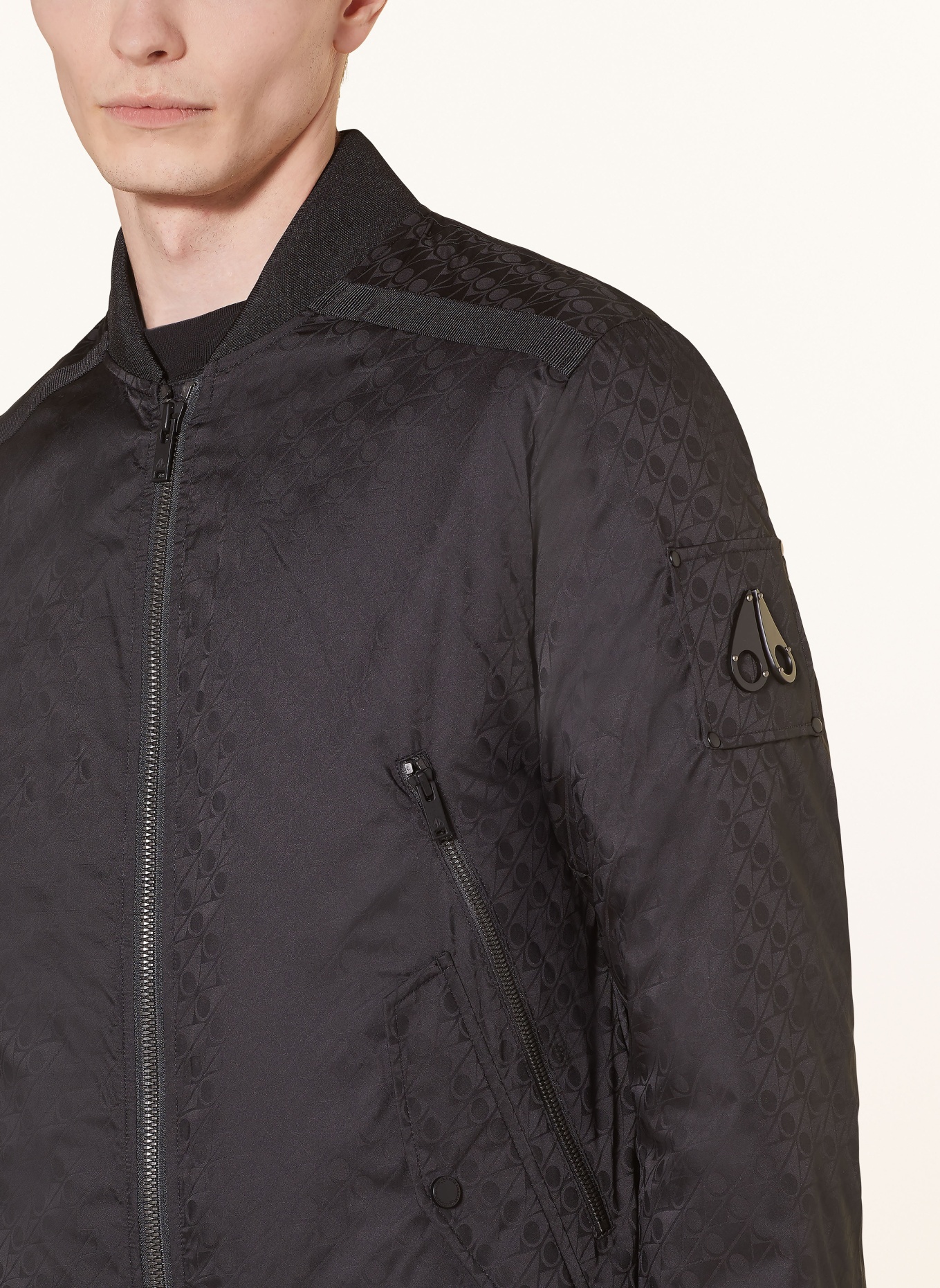 MOOSE KNUCKLES Bomber jacket COURVILLE, Color: BLACK (Image 4)