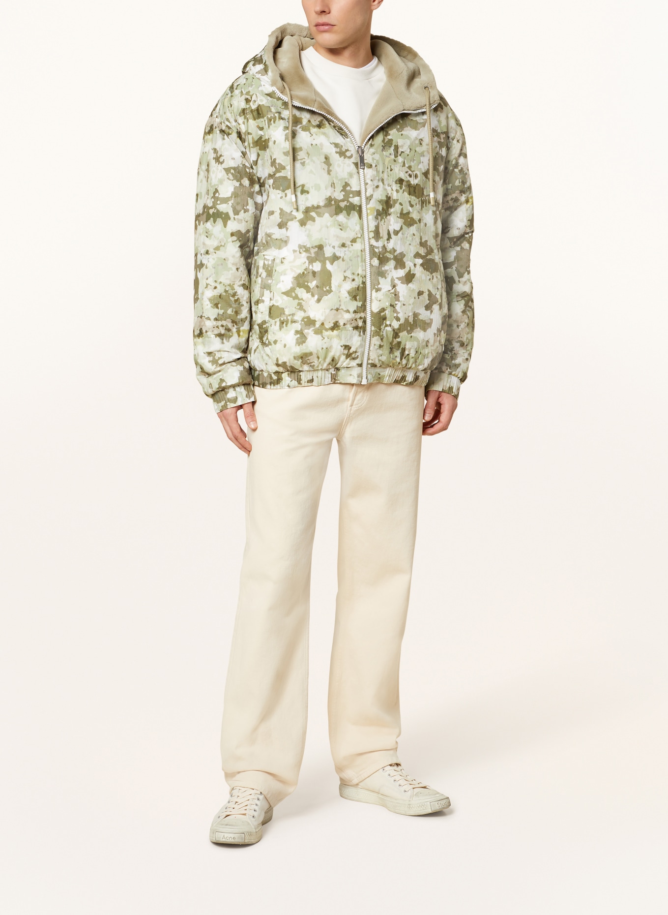 MOOSE KNUCKLES Reversible jacket BORDEN BUNNY with teddy fur, Color: LIGHT GREEN (Image 2)