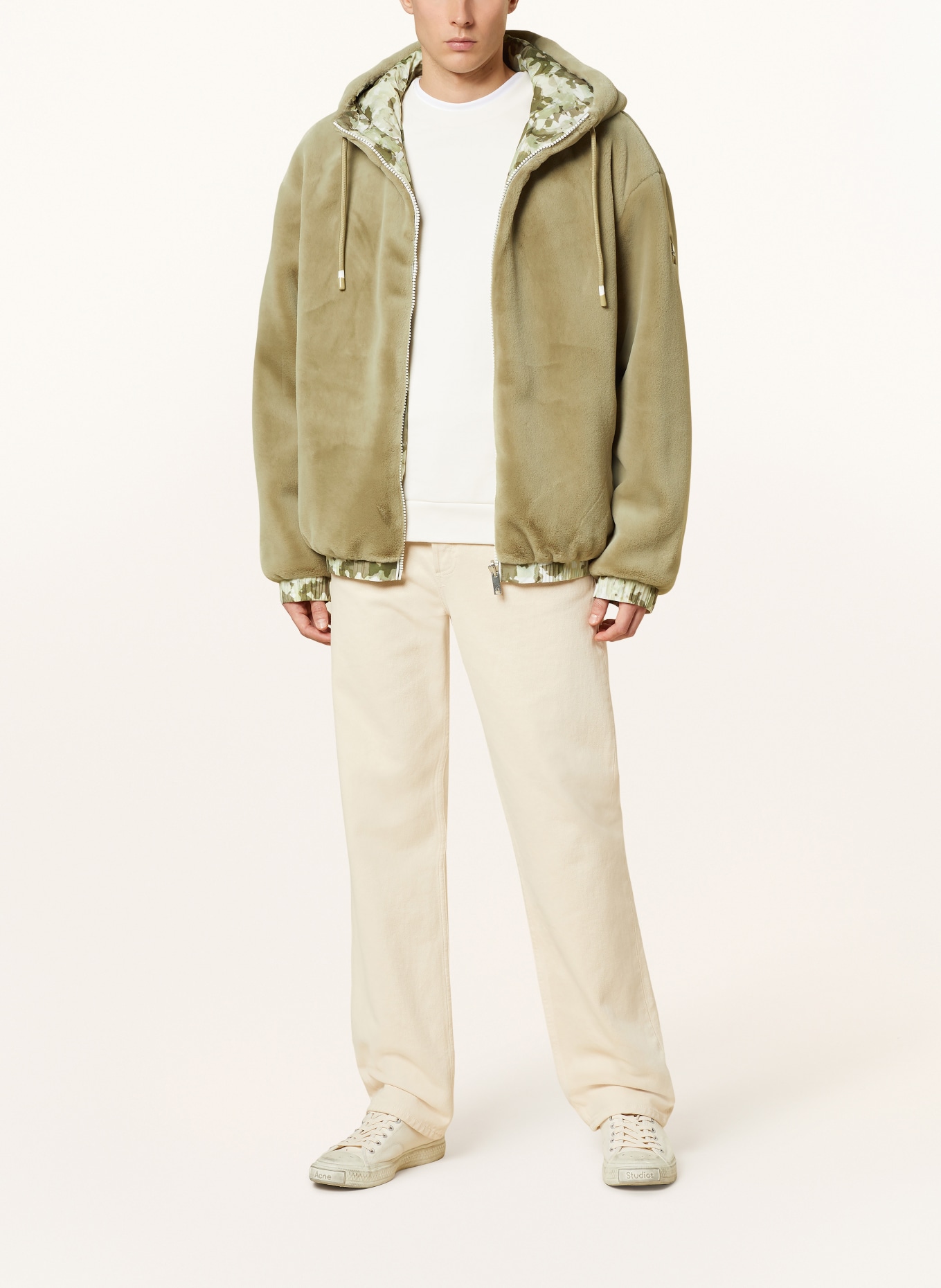 MOOSE KNUCKLES Reversible jacket BORDEN BUNNY with teddy fur, Color: LIGHT GREEN (Image 3)