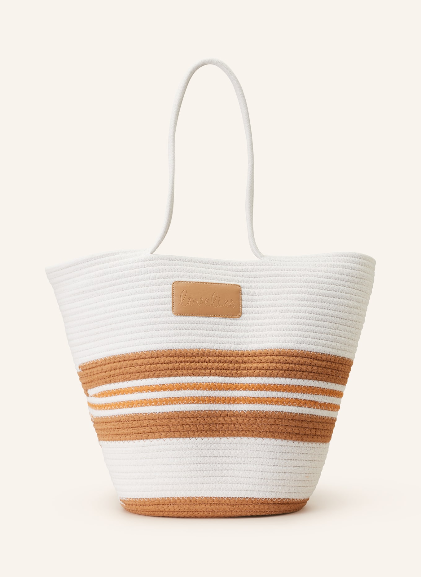 Lovelies Shopper, Color: WHITE/ BROWN/ COGNAC (Image 1)