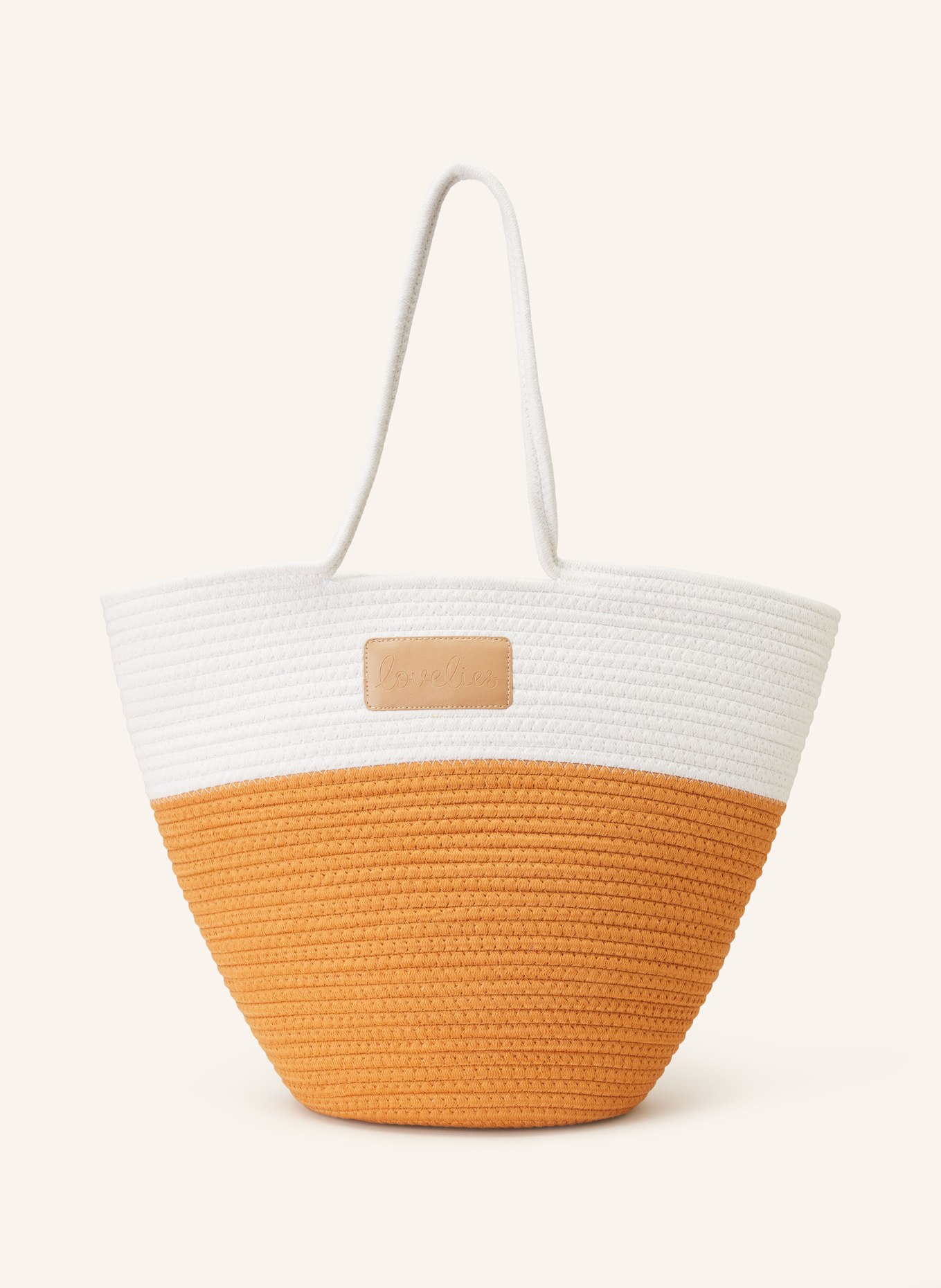 Lovelies Shopper, Color: WHITE/ DARK ORANGE (Image 1)