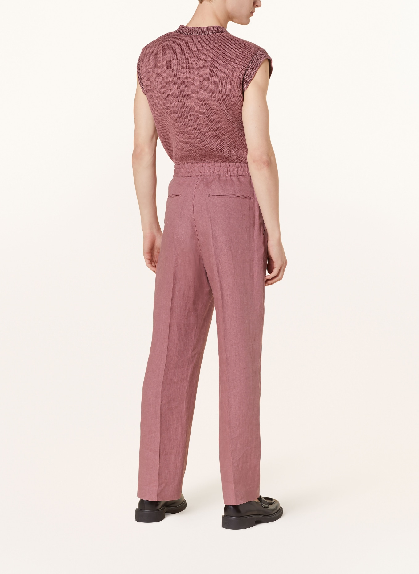 TIGER OF SWEDEN Spodnie z lnu ISCOVE w dresowym stylu regular fit, Kolor: 1BS Rose Brown (Obrazek 4)