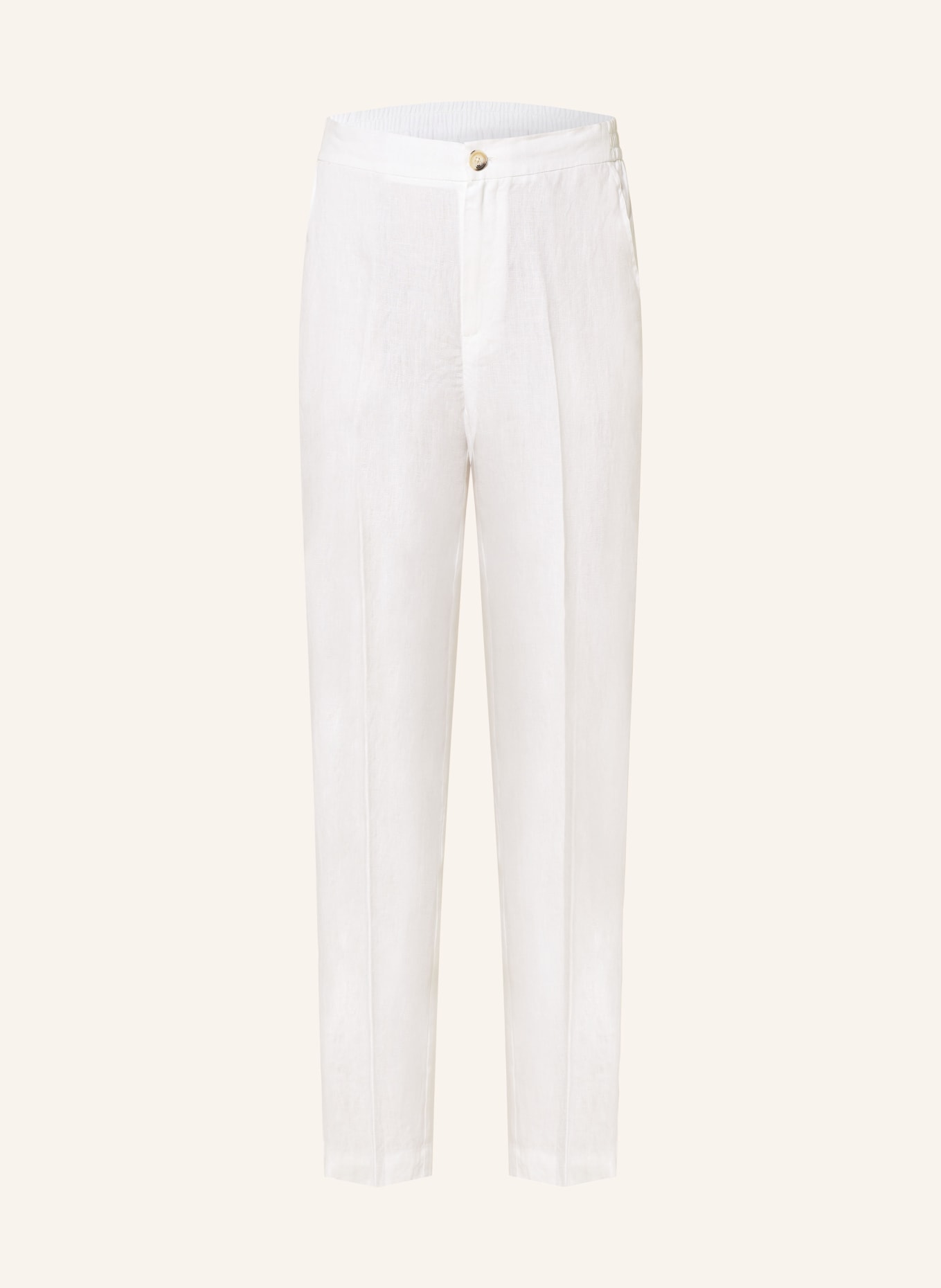 oui Linen trousers, Color: WHITE (Image 1)