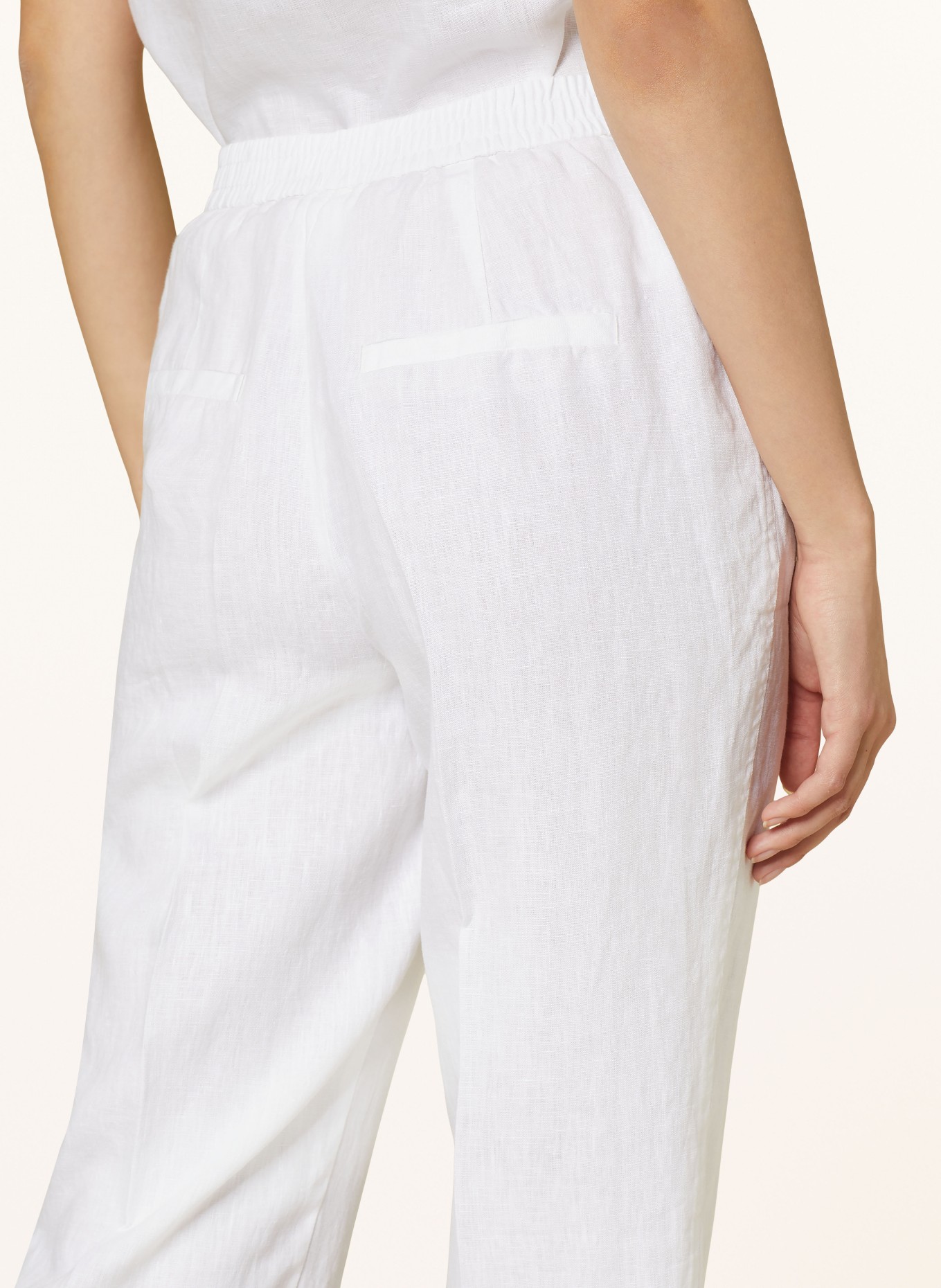 oui Linen trousers, Color: WHITE (Image 5)