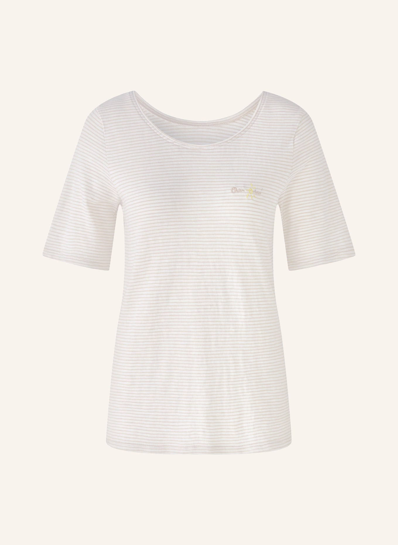 oui T-shirt, Color: WHITE/ CAMEL (Image 1)