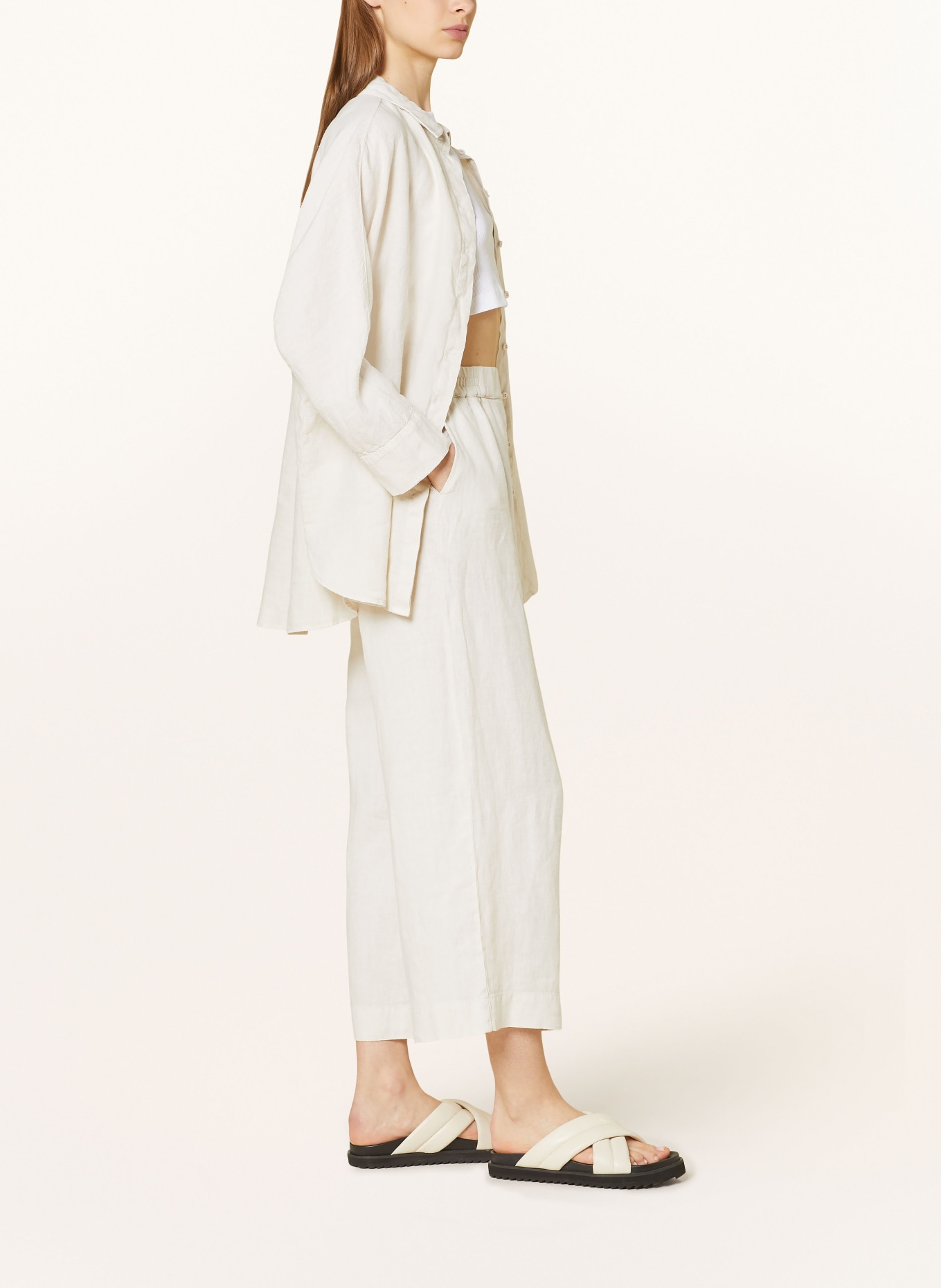 oui Linen culottes, Color: CREAM (Image 4)