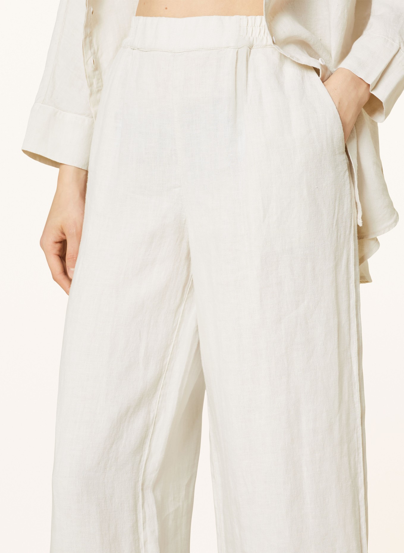 oui Linen culottes, Color: CREAM (Image 5)