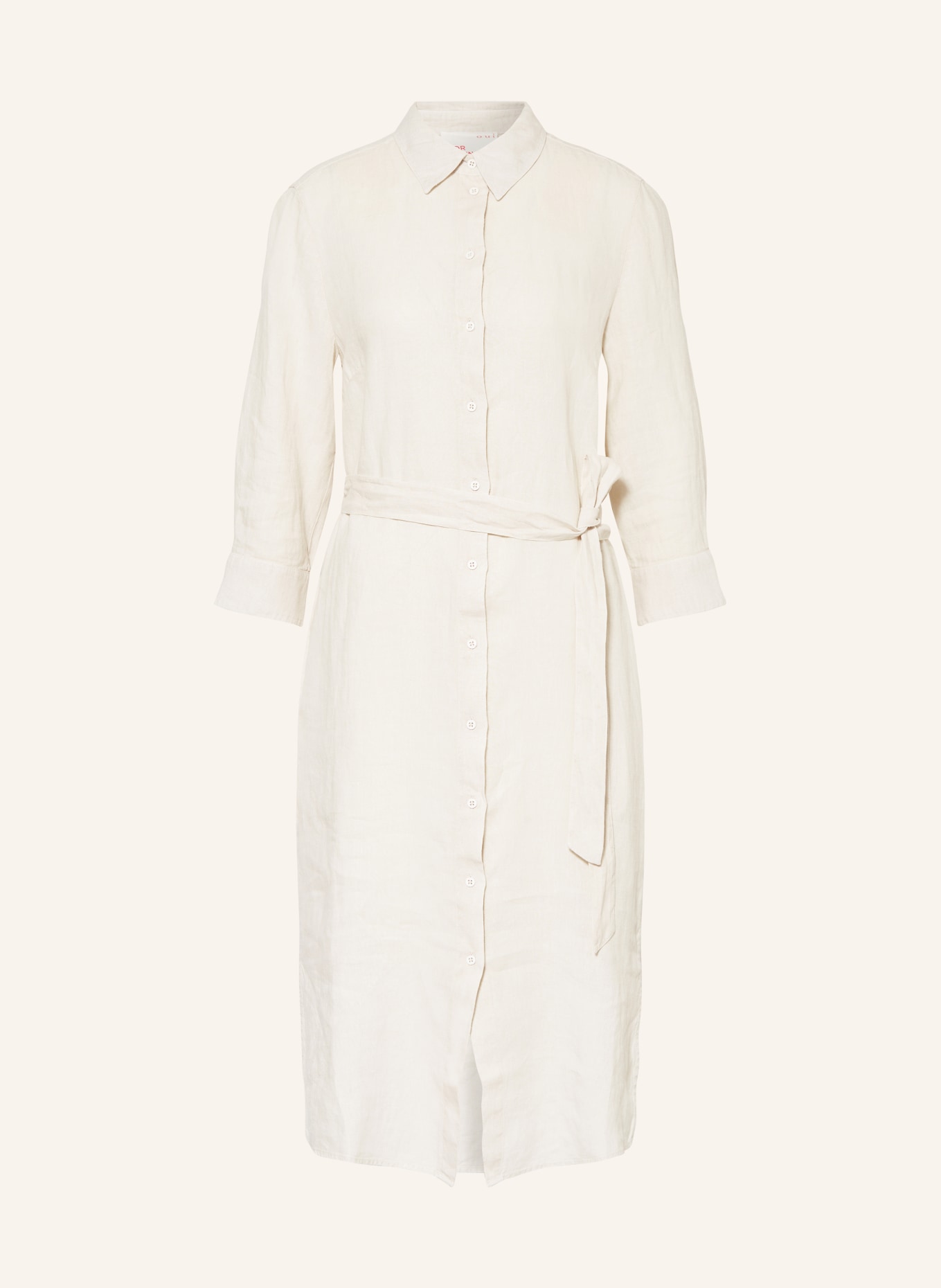oui Shirt dress made of linen with 3/4 sleeves, Color: CREAM (Image 1)